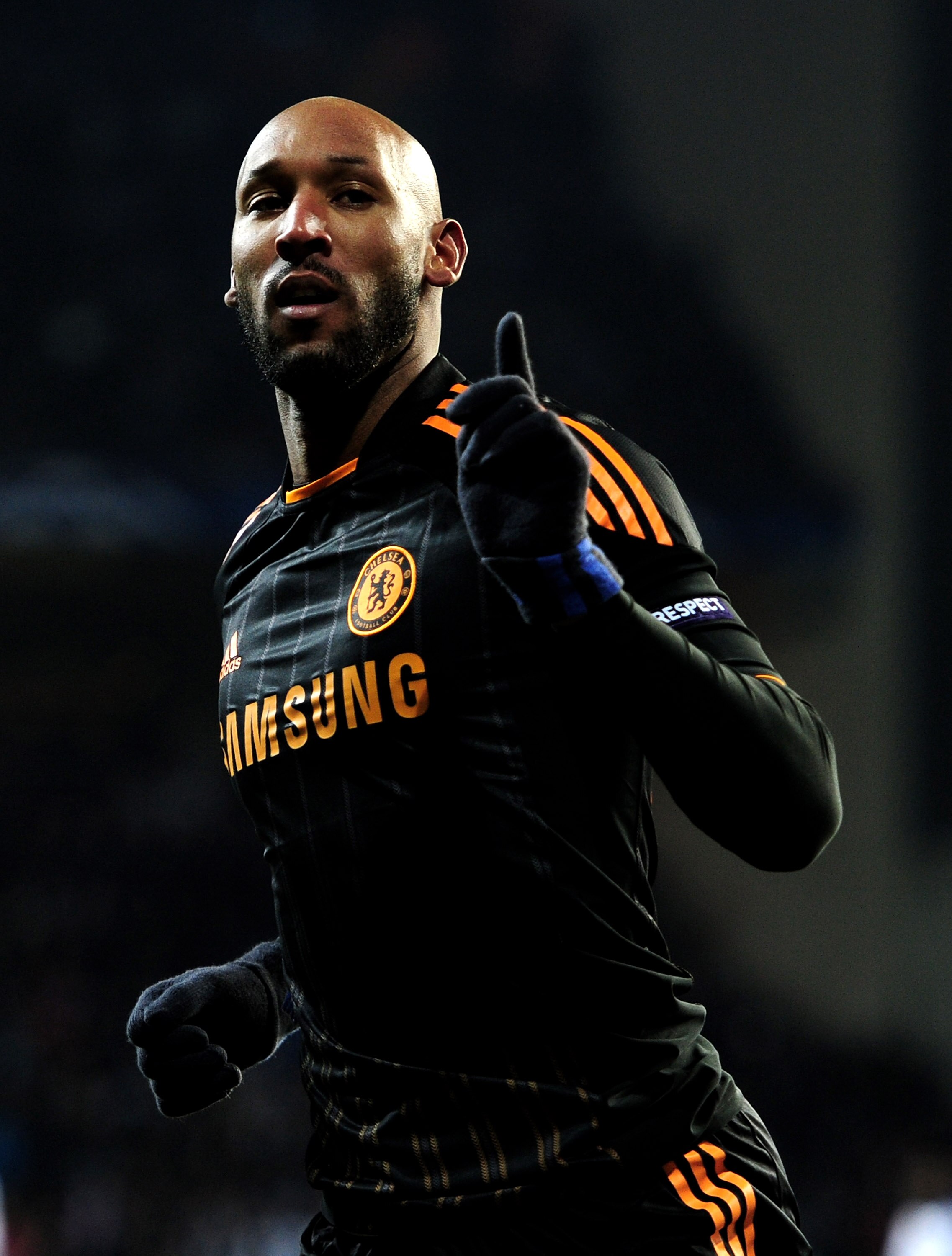 COPENHAGEN, DENMARK - FEBRUARY 22:  Nicolas Anelka of Chelsea celebrates scoring his team's second goal during the UEFA Champions League round of 16 first leg match between FC Copenhagen and Chelsea at Parken Stadium on February 22, 2011 in Copenhagen, De