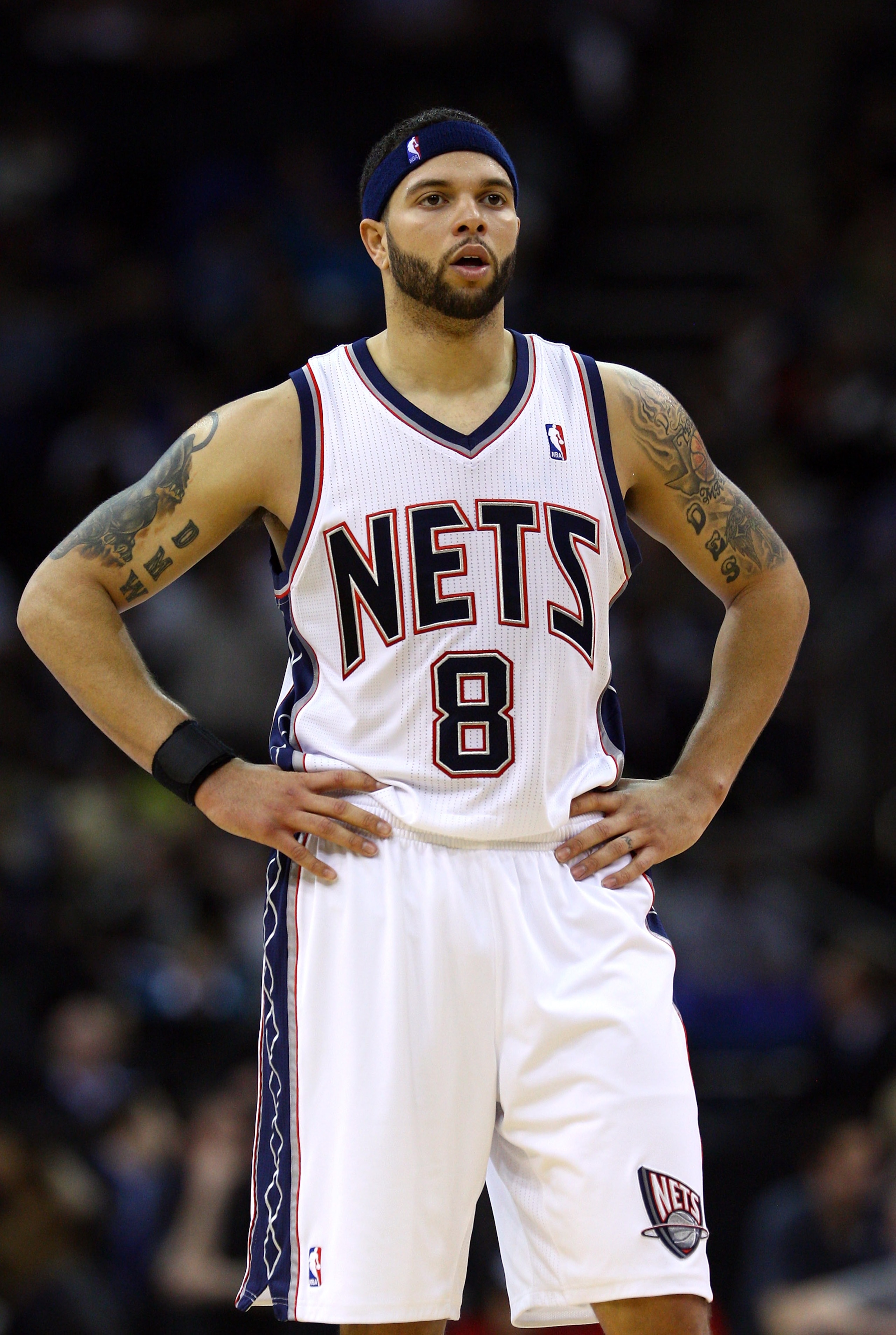 LONDON, ENGLAND - MARCH 04:  Deron Williams of the Nets looks on during the NBA match between New Jersey Nets and the Toronto Raptors at the O2 Arena on March 4, 2011 in London, England. NOTE TO USER: User expressly acknowledges and agrees that, by downlo