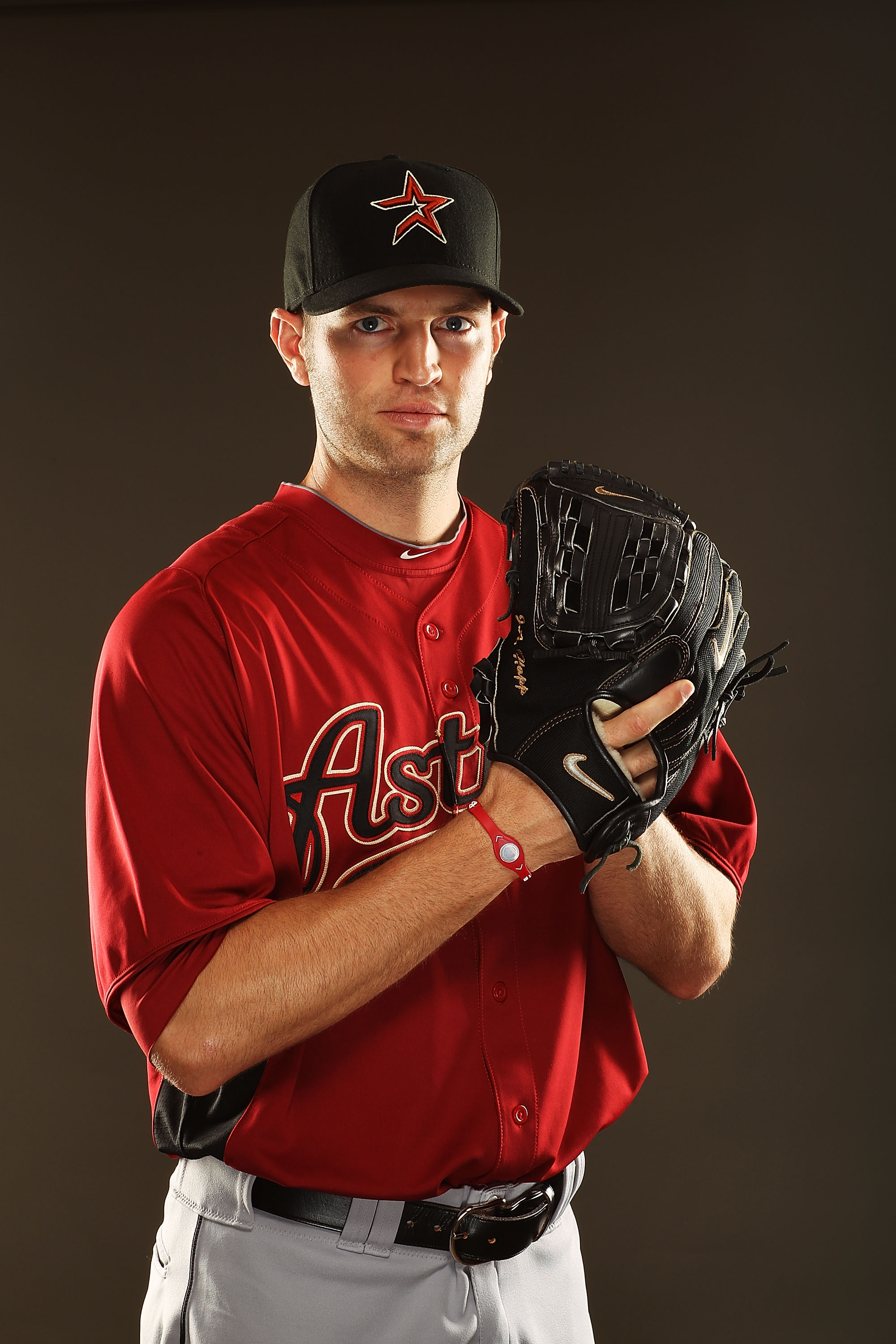 KISSIMMEE, FL - FEBRUARY 24:  J.A. Happ #30 of the Houston Astros poses for a portrait during Spring Training photo Day at Osceola County Stadium  on February 24, 2011 in Kissimmee, Florida.  (Photo by Al Bello/Getty Images)