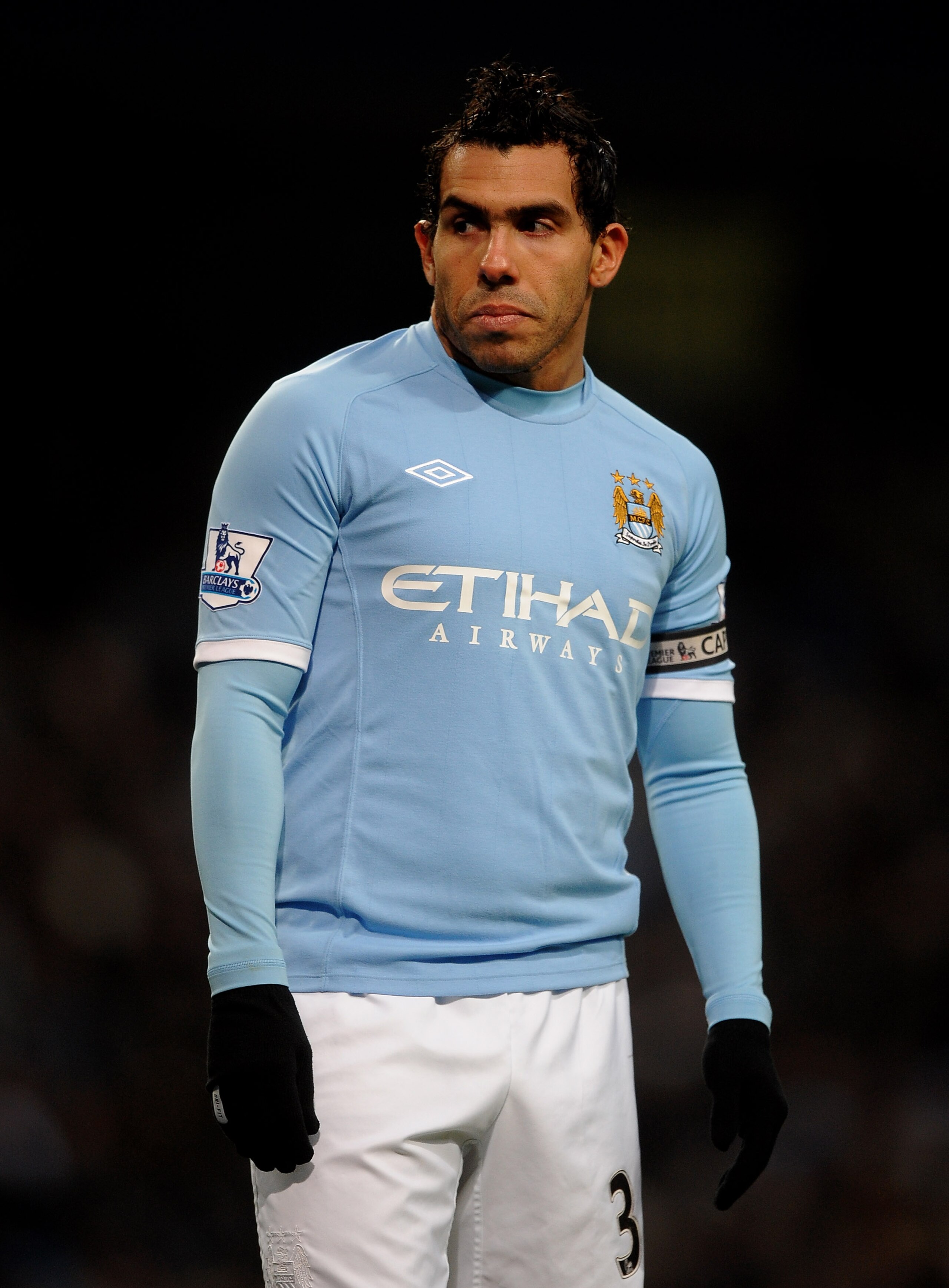 MANCHESTER, ENGLAND - MARCH 05: Carlos Tevez of Manchester City looks on during the Barclays Premier League match between Manchester City and Wigan Athletic at the City of Manchester Stadium on March 5, 2011 in Manchester, England. (Photo by Laurence G MANCHESTER, ENGLAND - MARCH 05: Carlos Tevez of Manchester City looks on during the Barclays Premier League match between Manchester City and Wigan Athletic at the City of Manchester Stadium on March 5, 2011 in Manchester, England. (Photo by Laurence G
