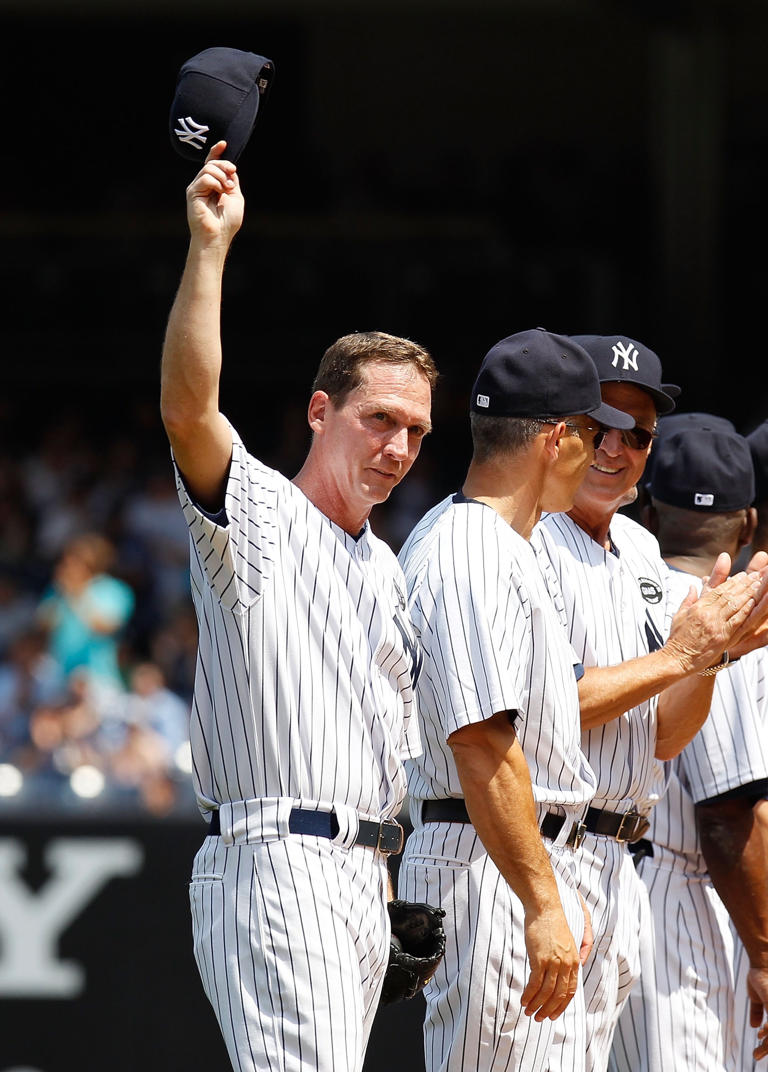 NEW YORK - JULY 17: Former Yankee David Cone is introduced during the 64th annual Old-Timers' Day pre-game ceremonies prior to the New York Yankees hosting the Tampa Bay Rays on July 17, 2010 at Yankee Stadium in the Bronx borough of New York City. (Pho NEW YORK - JULY 17: Former Yankee David Cone is introduced during the 64th annual Old-Timers' Day pre-game ceremonies prior to the New York Yankees hosting the Tampa Bay Rays on July 17, 2010 at Yankee Stadium in the Bronx borough of New York City. (Pho