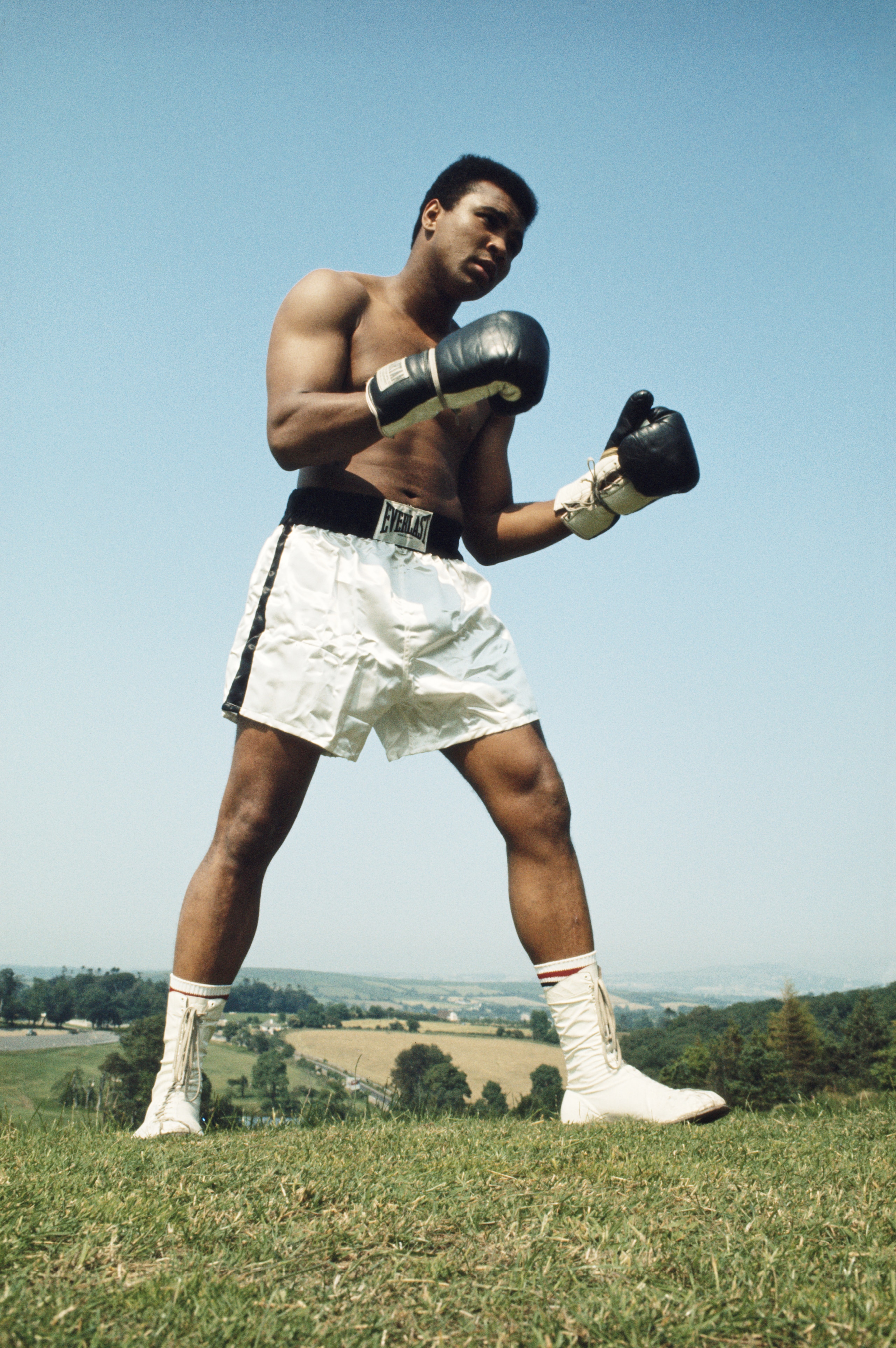Muhammad Ali during training on 10 July 1972 for his fight with Al 'Blue' Lewis held at Croke Park in Dublin, Republic of Ireland. (Photo by Don Morley/Getty Images) Muhammad Ali during training on 10 July 1972 for his fight with Al 'Blue' Lewis held at Croke Park in Dublin, Republic of Ireland. (Photo by Don Morley/Getty Images)