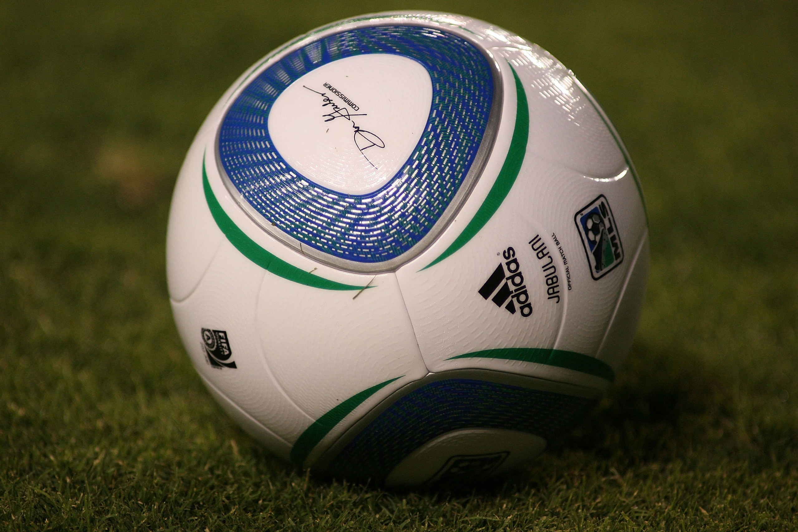 CARSON, CA - AUGUST 29:  Detail view of an Adidas Jabulani game ball on the field during the MLS match between D.C. United and Chivas USA on August 29, 2010 at the Home Depot Center in Carson, California. Chivas USA defeated D.C. United 1-0.  (Photo by Je