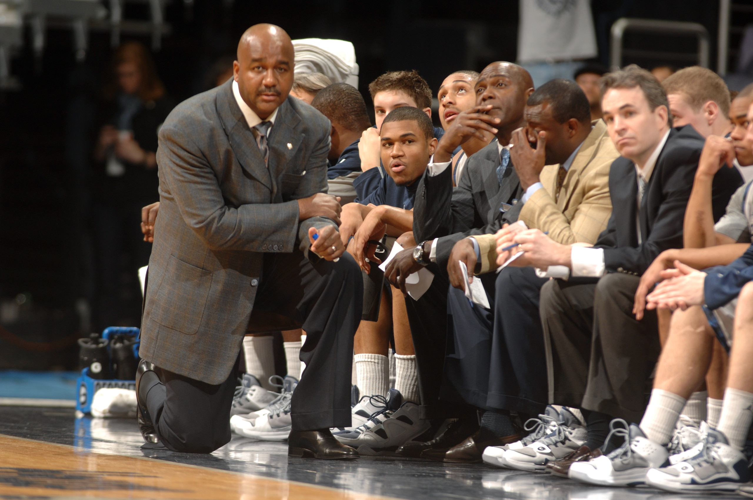 WASHINGTON, DC - FEBRUARY 5:  Head coach John Thompson III of the Georgetown Hoyas looks on during a college basketball game against the Providence Friars on February 5, 2011 at the Verizon Center in Washington, DC.  The Hoyas won 83-81.  (Photo by Mitche