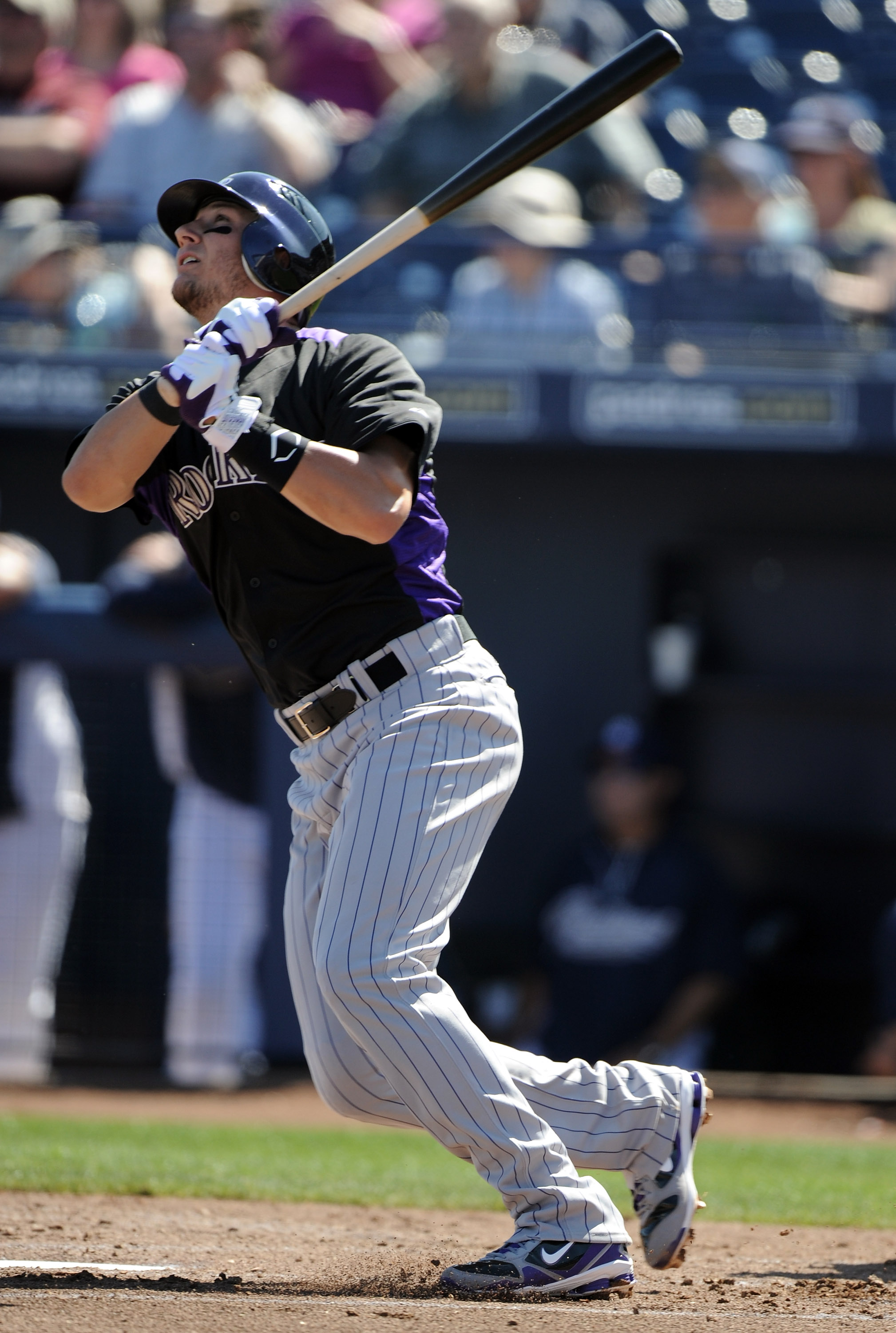 PEORIA, AZ - MARCH 02: Troy Tulowitzki #2 of the Colorado Rockies at bat against the San Diego Padres during spring training at Peoria Stadium on March 2, 2011 in Peoria, Arizona. (Photo by Harry How/Getty Images) PEORIA, AZ - MARCH 02: Troy Tulowitzki #2 of the Colorado Rockies at bat against the San Diego Padres during spring training at Peoria Stadium on March 2, 2011 in Peoria, Arizona. (Photo by Harry How/Getty Images)