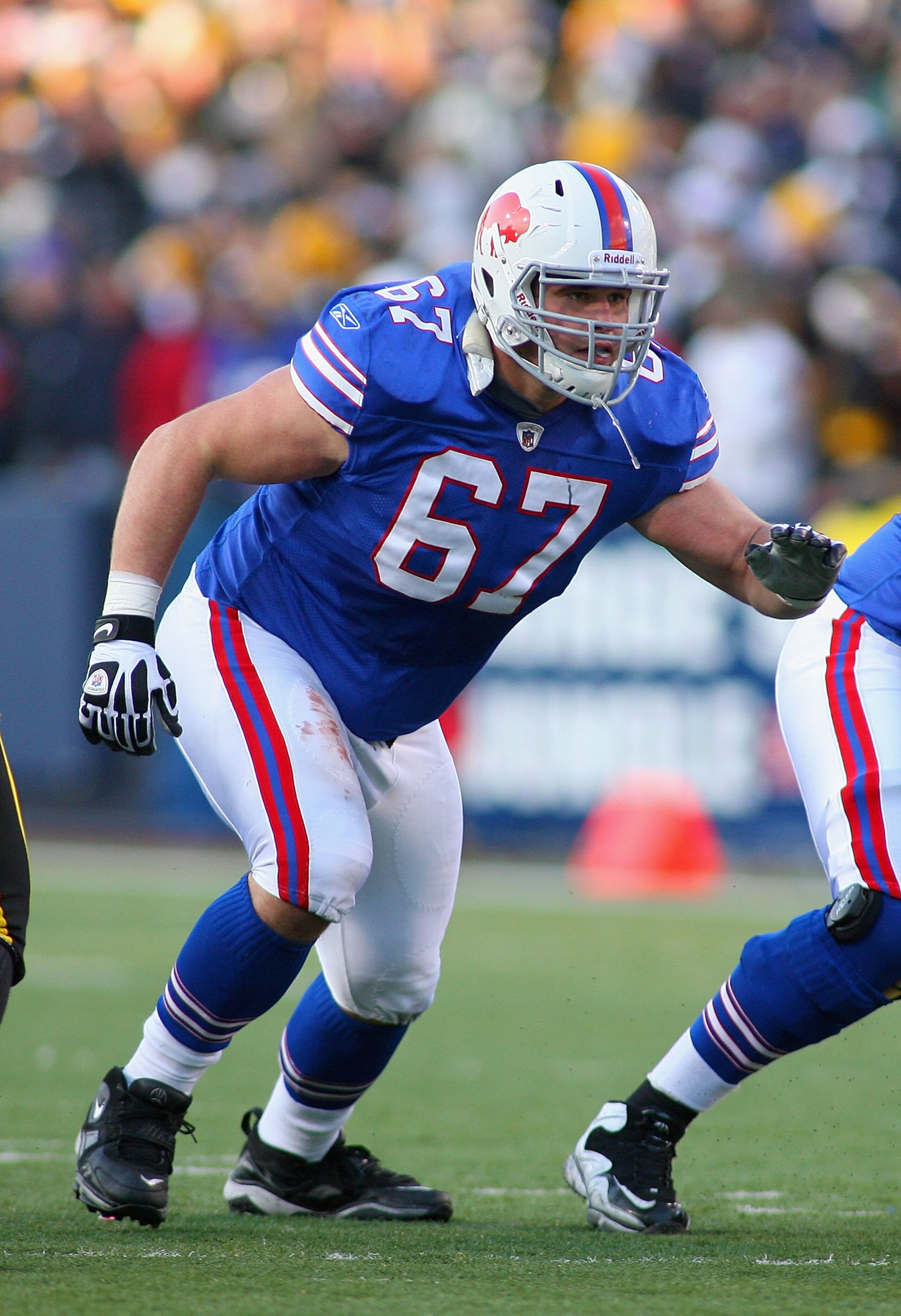 ORCHARD PARK, NY - NOVEMBER 28:  Andy Levitre #67 of the Buffalo Bills plays against the Pittsburgh Steelers at Ralph Wilson Stadium on November 28, 2010 in Orchard Park, New York. Pittsburgh won 19-16 in overtime.  (Photo by Rick Stewart/Getty Images)