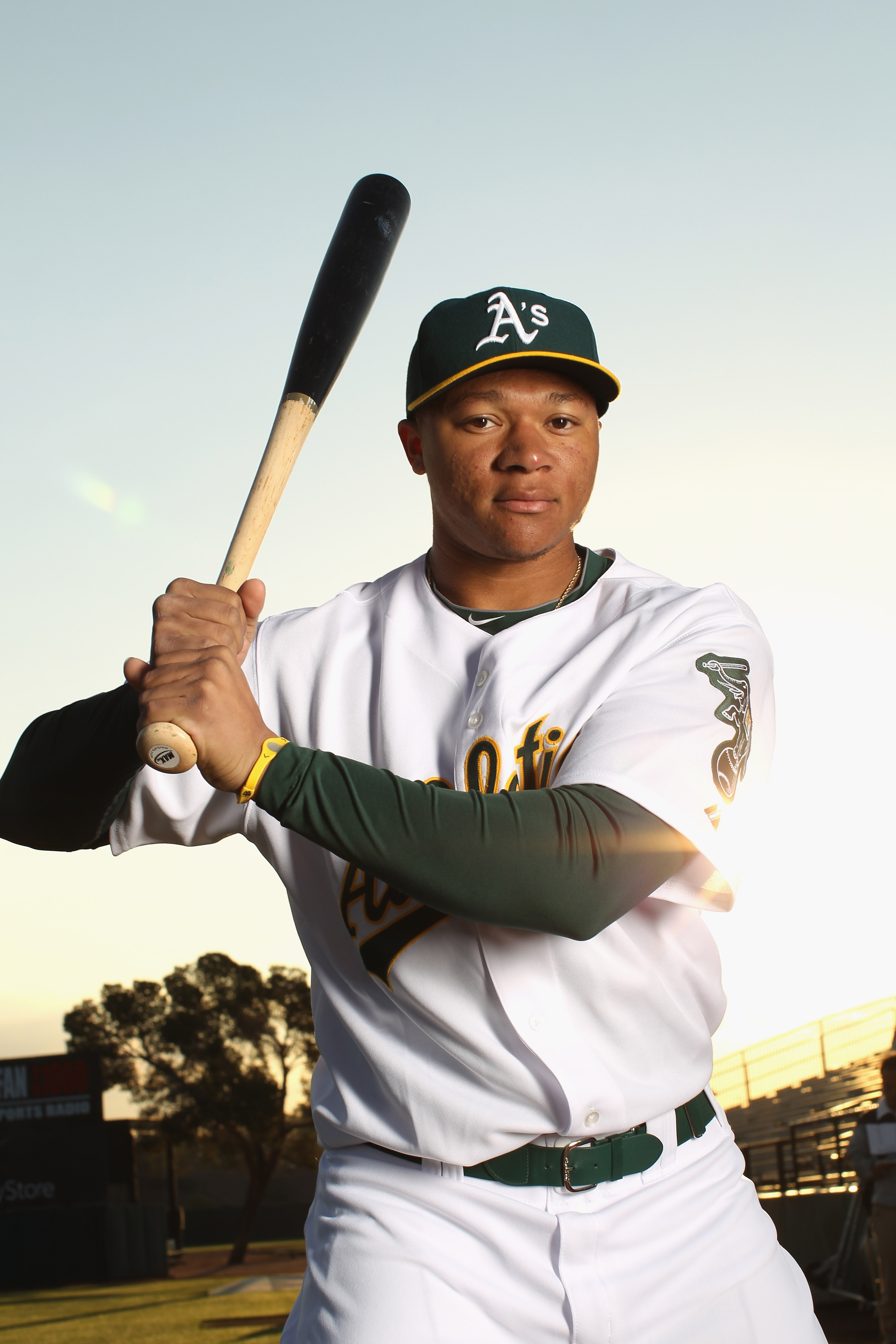 PHOENIX, AZ - FEBRUARY 24:  Michael Choice #71 of the Oakland Athletics poses for a portrait during media photo day at Phoenix Municipal Stadium on February 24, 2011 in Phoenix, Arizona.  (Photo by Ezra Shaw/Getty Images)