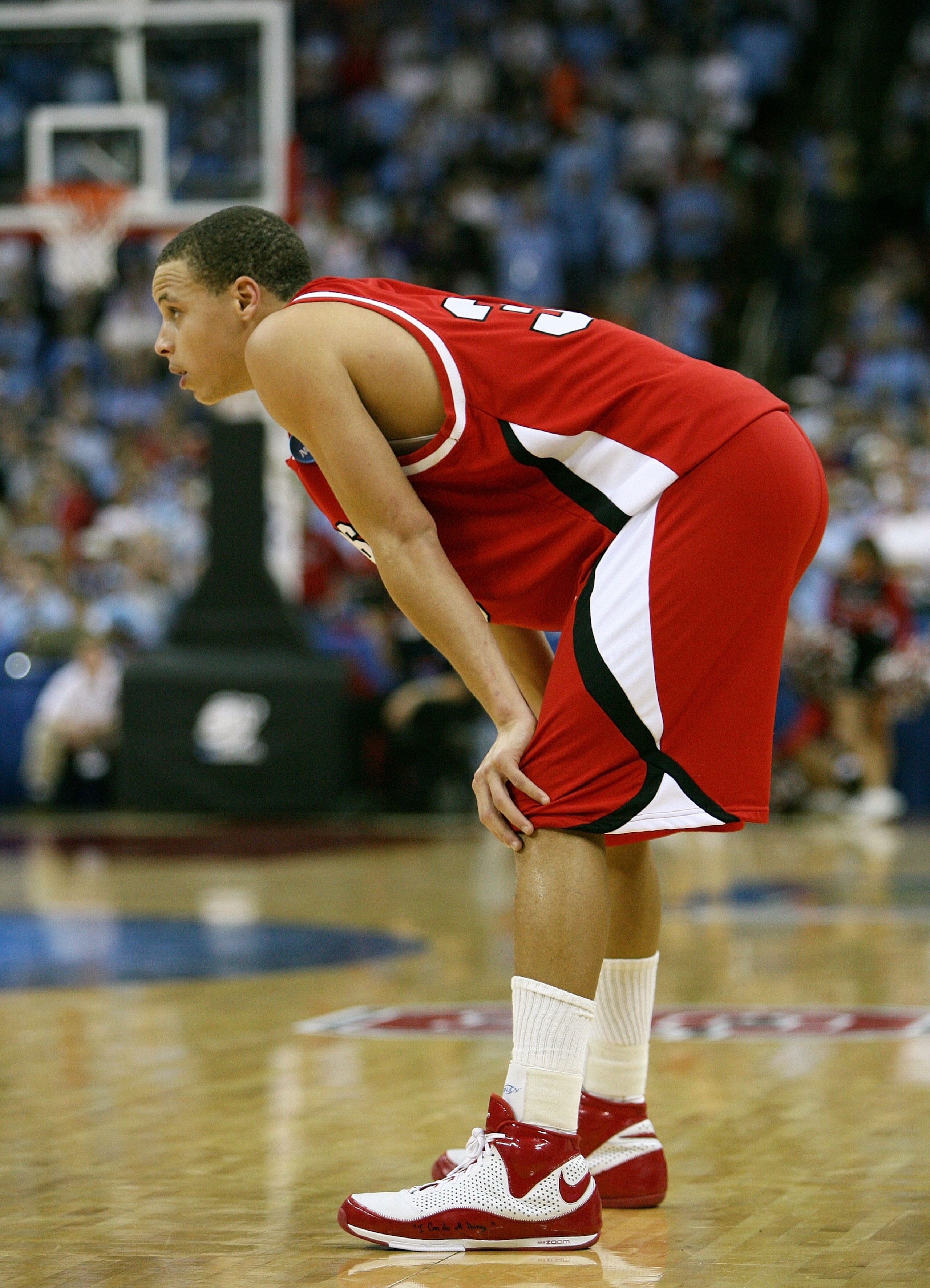 RALEIGH, NC - MARCH 23: Stephen Curry #30 of the Davidson Wildcats looks on against the Georgetown Hoyas during the 2nd round of the East Regional of the 2008 NCAA Men's Basketball Tournament at RBC Center on March 23, 2008 in Raleigh, North Carolina. Th RALEIGH, NC - MARCH 23: Stephen Curry #30 of the Davidson Wildcats looks on against the Georgetown Hoyas during the 2nd round of the East Regional of the 2008 NCAA Men's Basketball Tournament at RBC Center on March 23, 2008 in Raleigh, North Carolina. Th