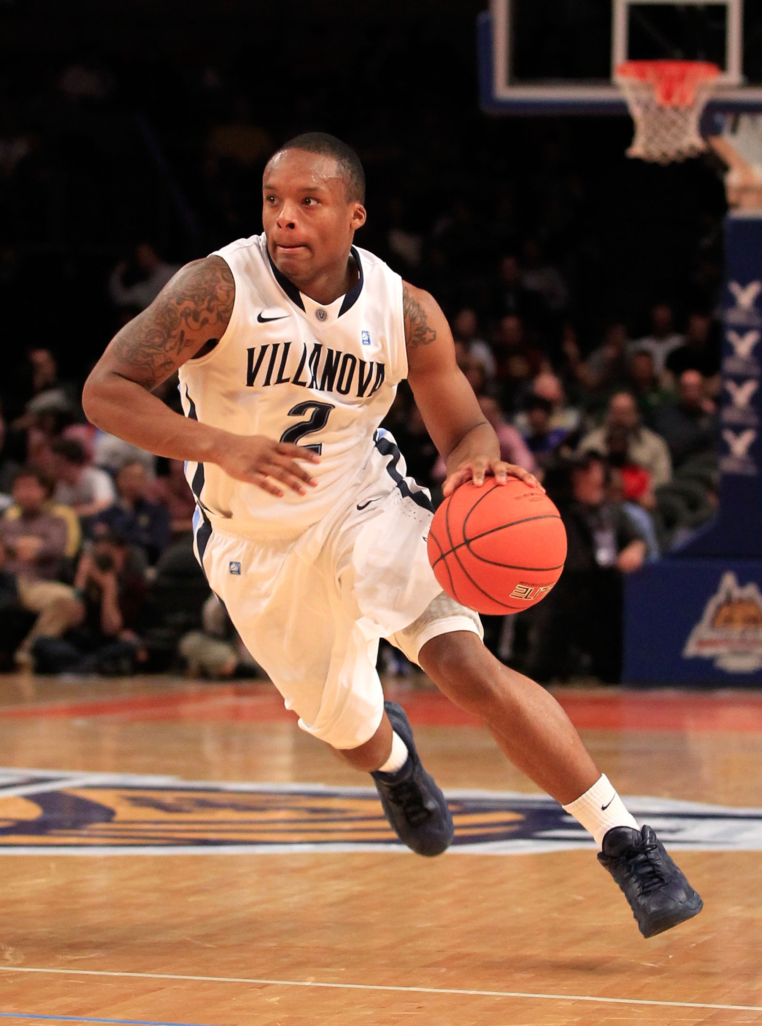 NEW YORK, NY - MARCH 08:  Maalik Wayns #2 of the Villanova Wildcats dribbles the ball against the South Florida Bulls during the first round of the 2011 Big East Men's Basketball Tournament presented by American Eagle Outfitters at Madison Square Garden o