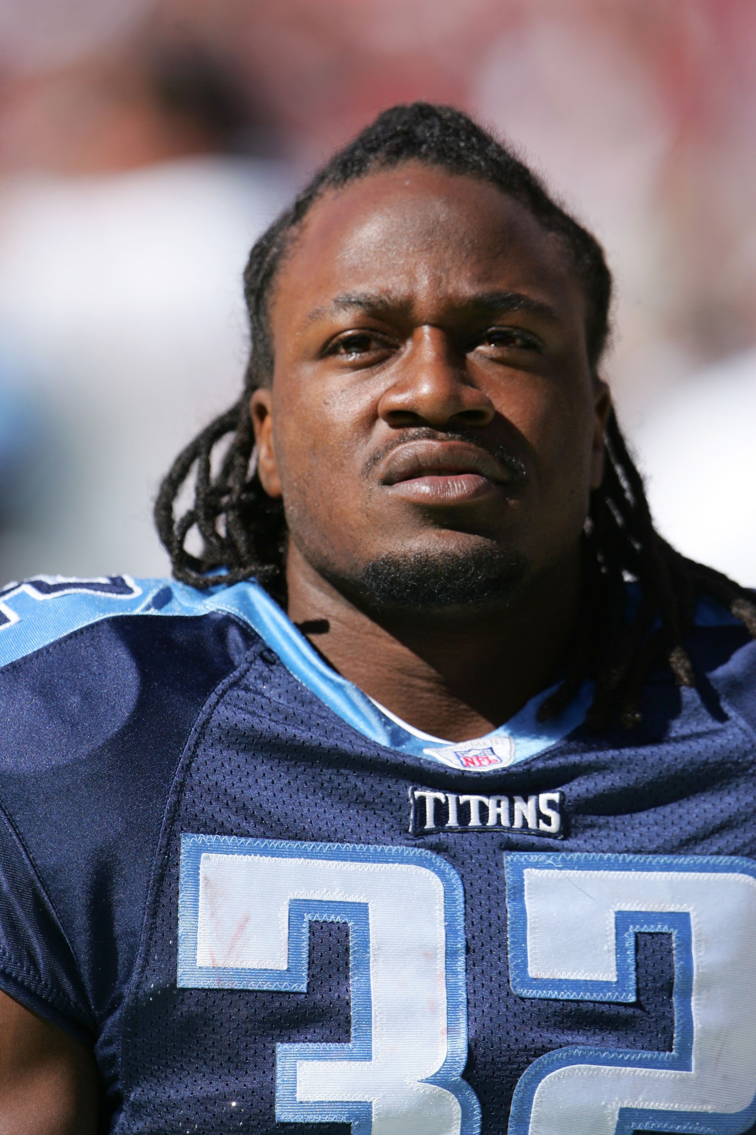 WASHINGTON ? OCTOBER 15:  Cornerback Pacman Jones #32 of the Tennessee Titans watches the game against the Washington Redskins on October 15, 2006 at FedExField in Landover, Maryland. The Titans won 25-22.  (Photo by Chris McGrath/Getty Images)