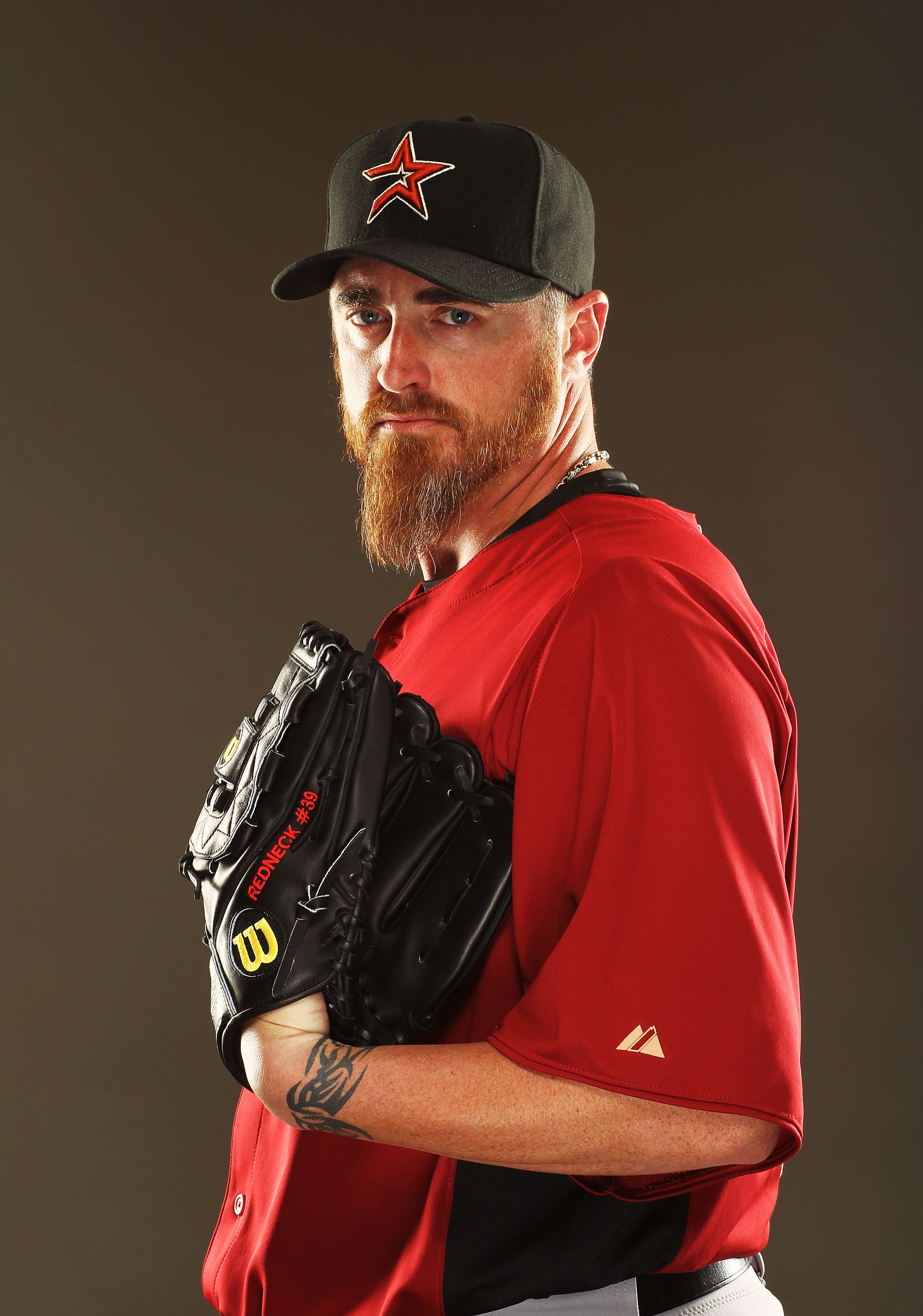 KISSIMMEE, FL - FEBRUARY 24:  Brett Myers #39 of the Houston Astros poses for a portrait Spring Training photo Day at Osceola County Stadium  on February 24, 2011 in Kissimmee, Florida.  (Photo by Al Bello/Getty Images)