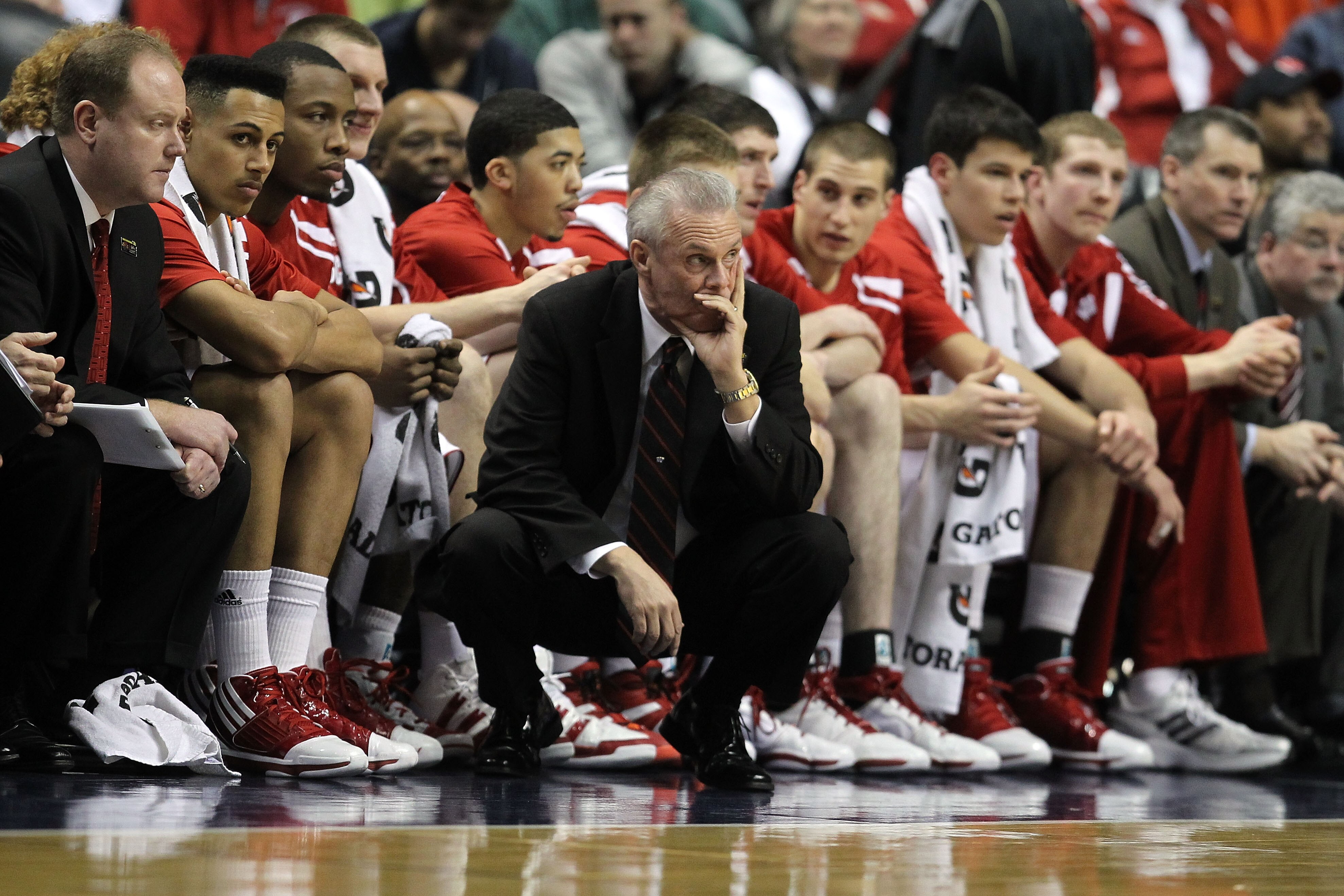 INDIANAPOLIS, IN - MARCH 11:  Head coach Bo Ryan of the Wisconsin Badgers looks on in the first half against the Penn State Nittany Lions during the quarterfinals of the 2011 Big Ten Men's Basketball Tournament at Conseco Fieldhouse on March 11, 2011 in I