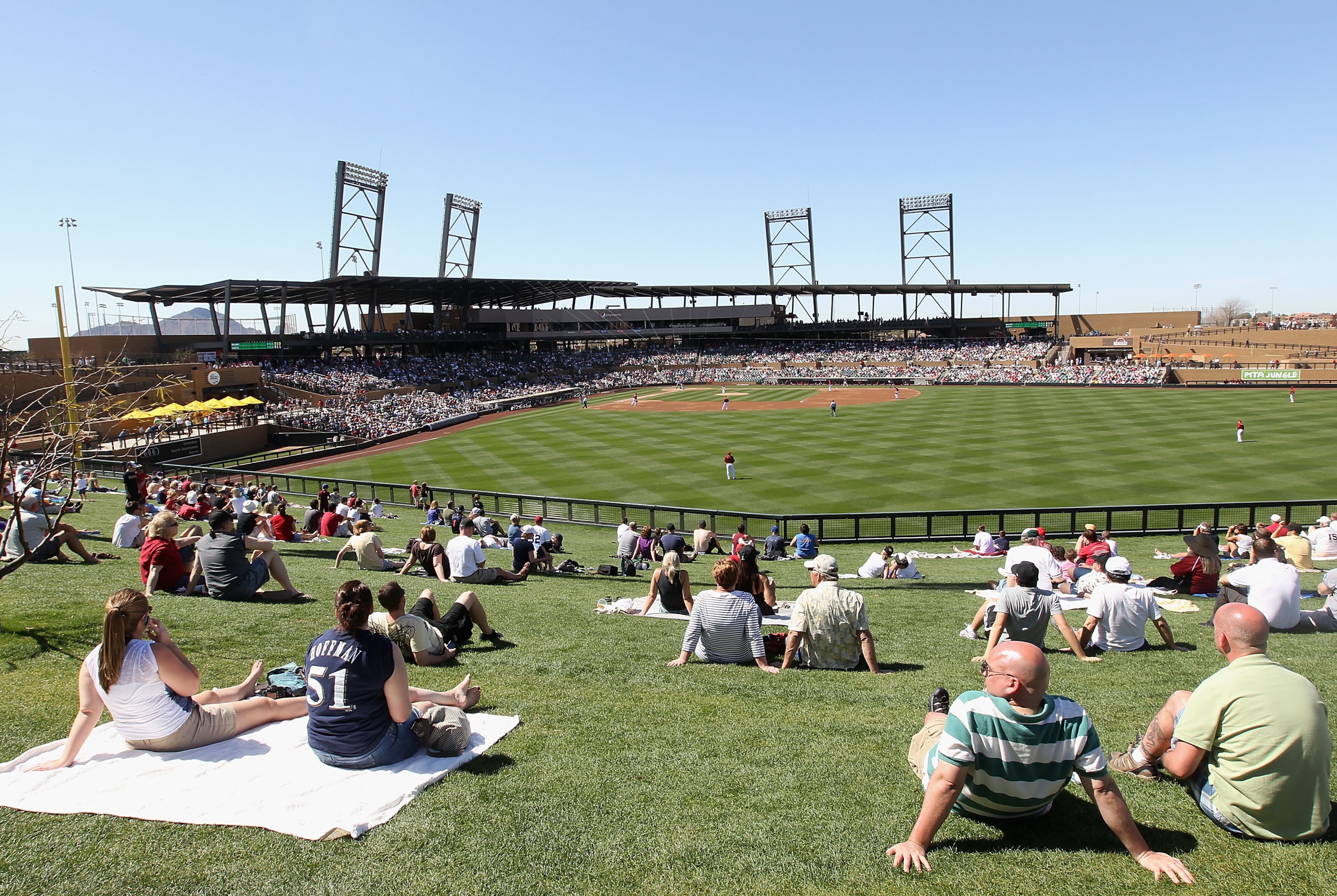SCOTTSDALE, AZ - MARCH 09: Fans watch the spring training game between the Milwaukee Brewers and the Arizona Diamondbacks at Salt River Fields at Talking Stick on March 9, 2011 in Scottsdale, Arizona. (Photo by Christian Petersen/Getty Images) SCOTTSDALE, AZ - MARCH 09: Fans watch the spring training game between the Milwaukee Brewers and the Arizona Diamondbacks at Salt River Fields at Talking Stick on March 9, 2011 in Scottsdale, Arizona. (Photo by Christian Petersen/Getty Images)