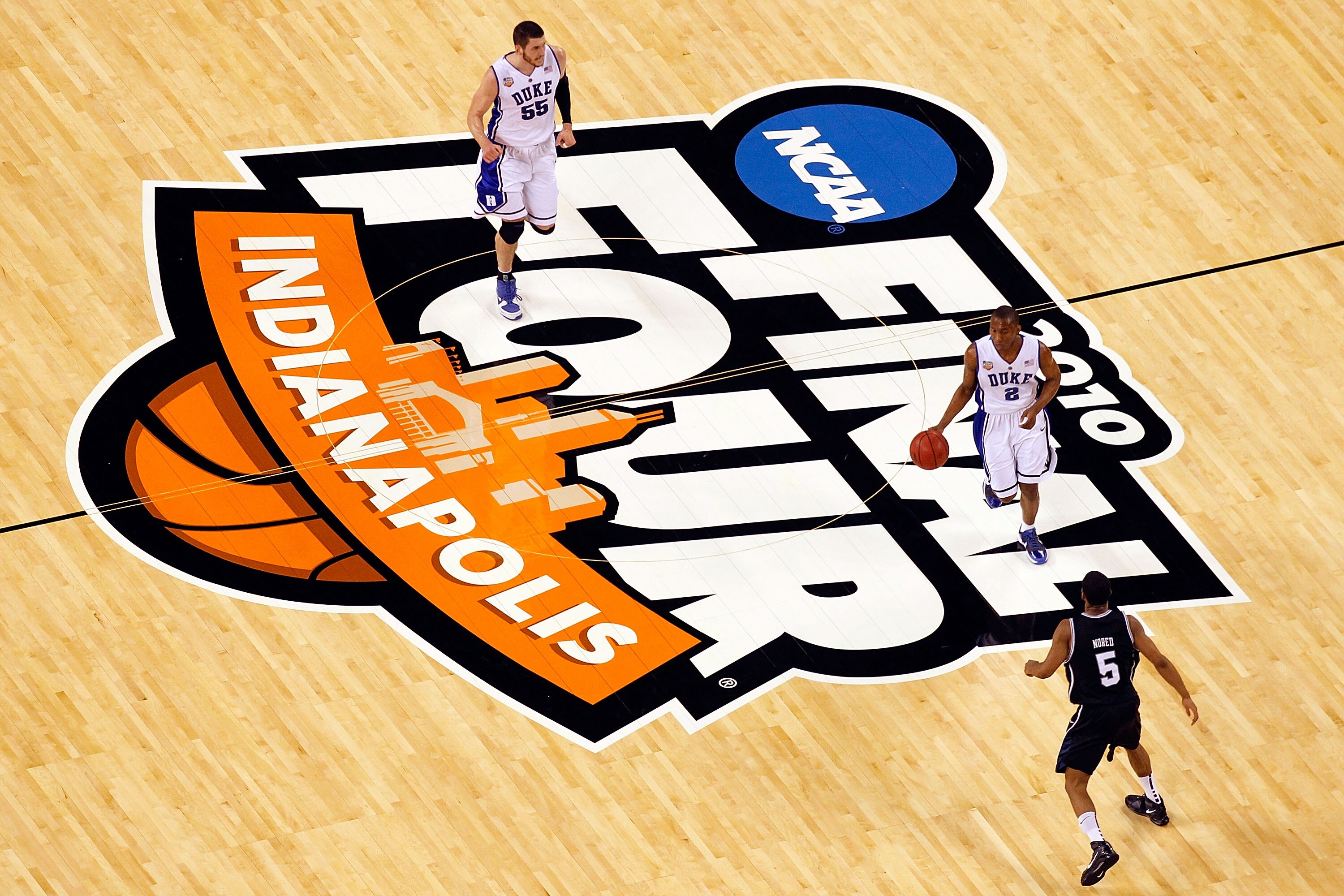 INDIANAPOLIS - APRIL 05:  Nolan Smith #2 of the Duke Blue Devils moves the ball in the first half while taking on the Butler Bulldogs during the 2010 NCAA Division I Men's Basketball National Championship game at Lucas Oil Stadium on April 5, 2010 in Indi