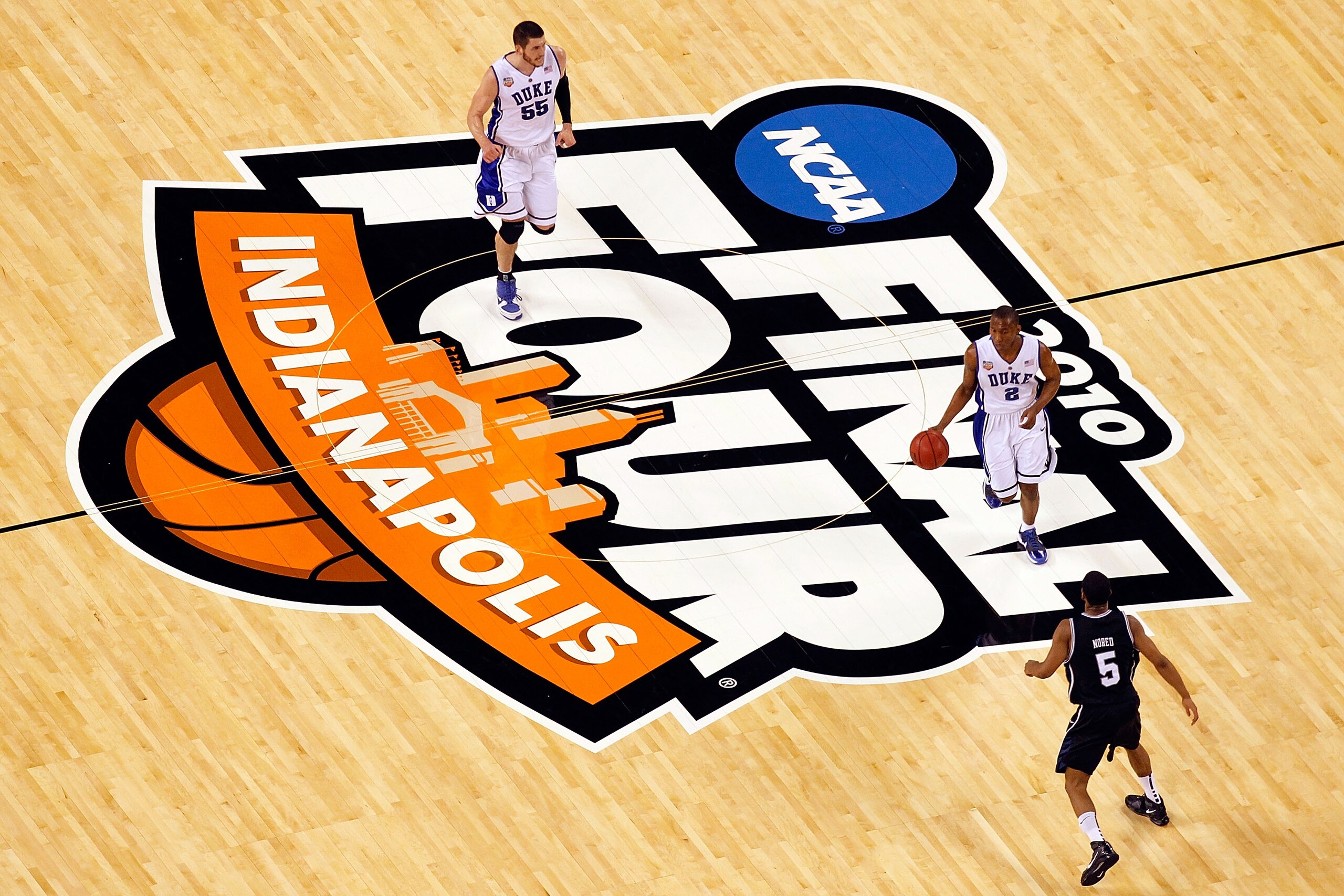 INDIANAPOLIS - APRIL 05:  Nolan Smith #2 of the Duke Blue Devils moves the ball in the first half while taking on the Butler Bulldogs during the 2010 NCAA Division I Men's Basketball National Championship game at Lucas Oil Stadium on April 5, 2010 in Indi
