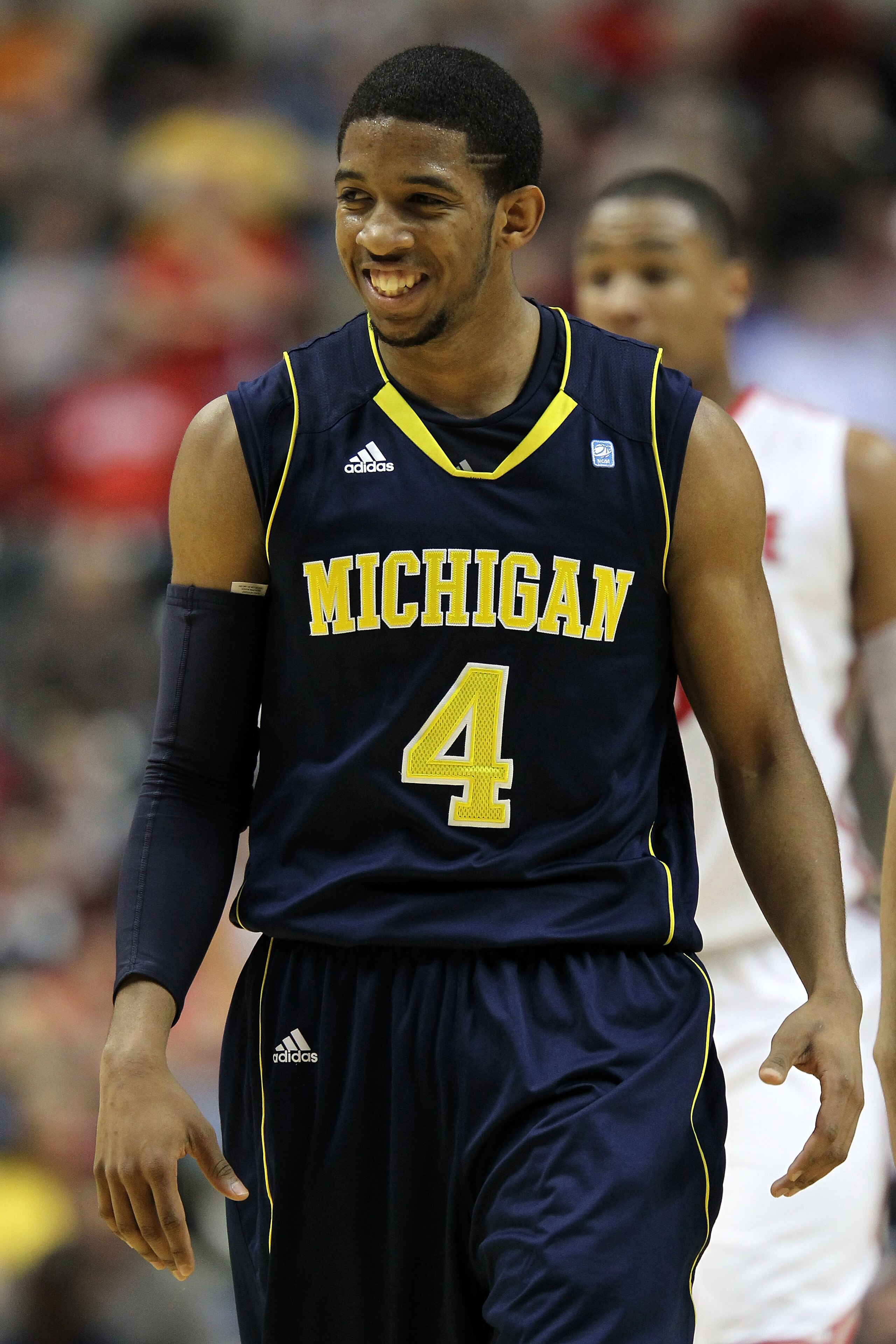 INDIANAPOLIS, IN - MARCH 12:  Darius Morris #4 of the Michigan Wolverines looks on against the Ohio State Buckeyes during the semifinals of the 2011 Big Ten Men's Basketball Tournament at Conseco Fieldhouse on March 12, 2011 in Indianapolis, Indiana.  (Ph