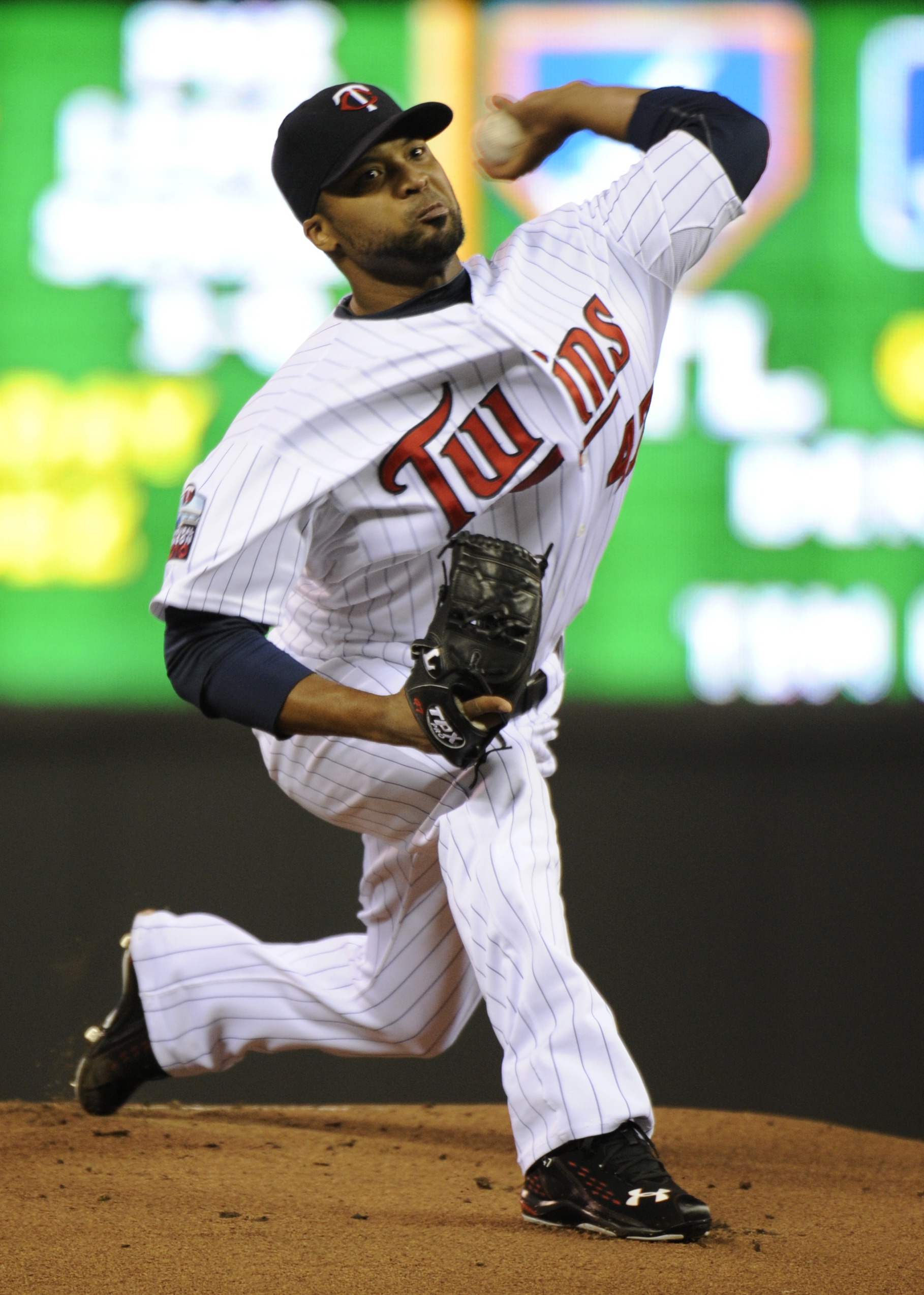 MINNEAPOLIS, MN - OCTOBER 6: Francisco Liriano #47 of the Minnesota Twins pitches during game one of the ALDS against the New York Yankees on October 6, 2010 at Target Field in Minneapolis, Minnesota. (Photo by Hannah Foslien /Getty Images)