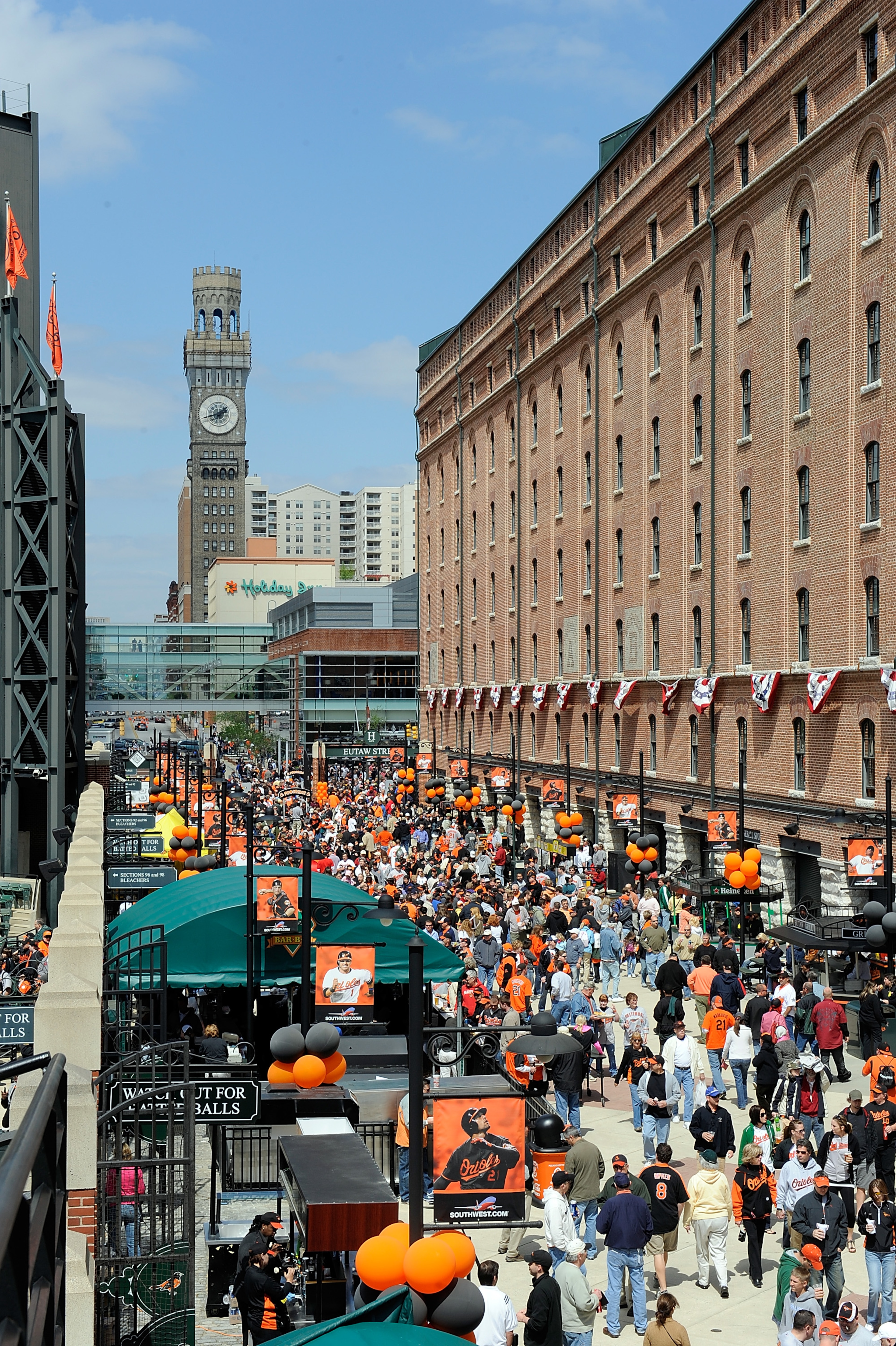 BALTIMORE - APRIL 09: Fans walk down Eutaw Street before the game between the Baltimore Orioles and the Toronto Blue Jays on Opening Day at Camden Yards on April 9, 2010 in Baltimore, Maryland. (Photo by Greg Fiume/Getty Images) BALTIMORE - APRIL 09: Fans walk down Eutaw Street before the game between the Baltimore Orioles and the Toronto Blue Jays on Opening Day at Camden Yards on April 9, 2010 in Baltimore, Maryland. (Photo by Greg Fiume/Getty Images)