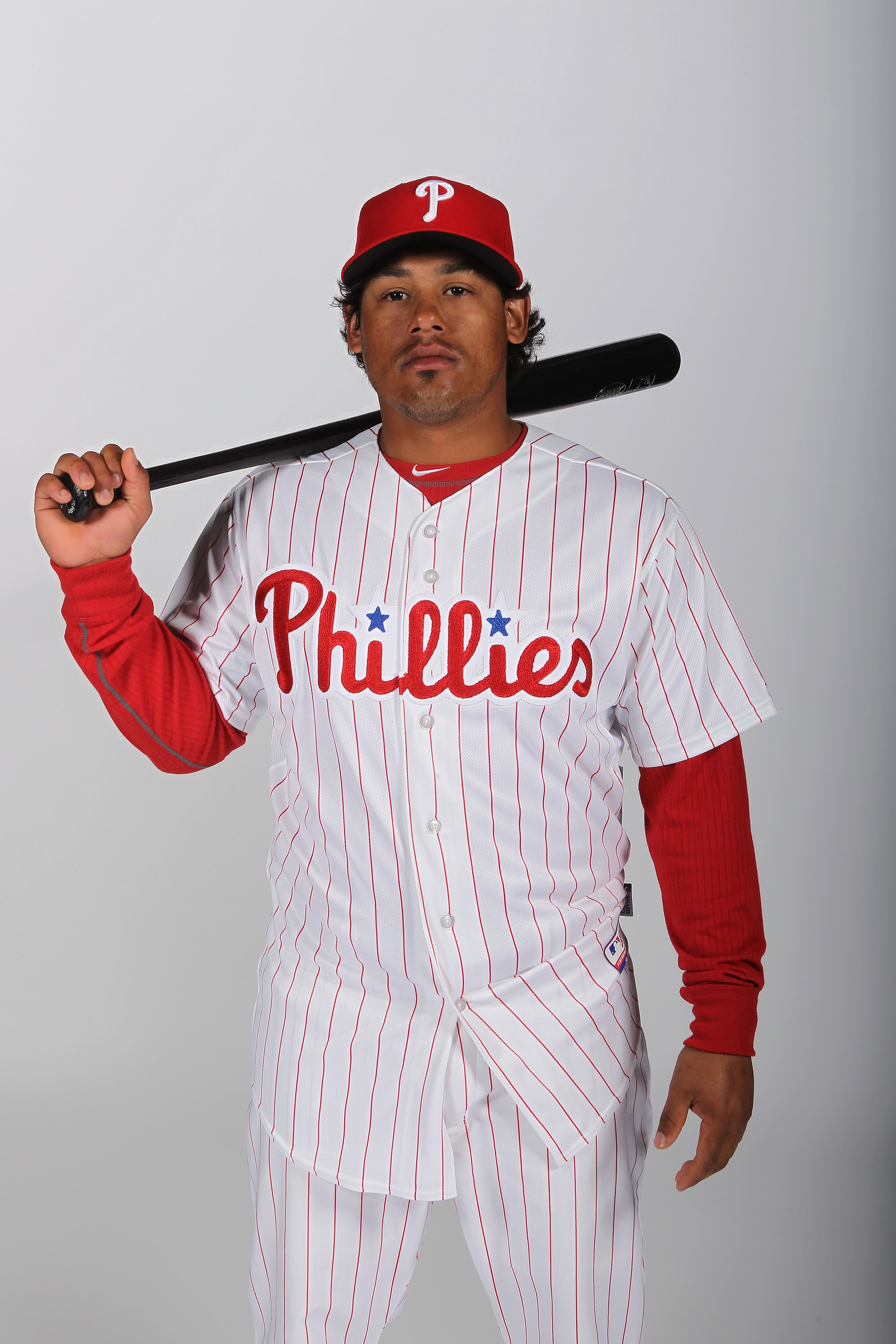 CLEARWATER, FL - FEBRUARY 22:  Delwyn Young #24 of the Philadelphia Phillies poses for a photo during Spring Training Media Photo Day at Bright House Networks Field on February 22, 2011 in Clearwater, Florida.  (Photo by Nick Laham/Getty Images)