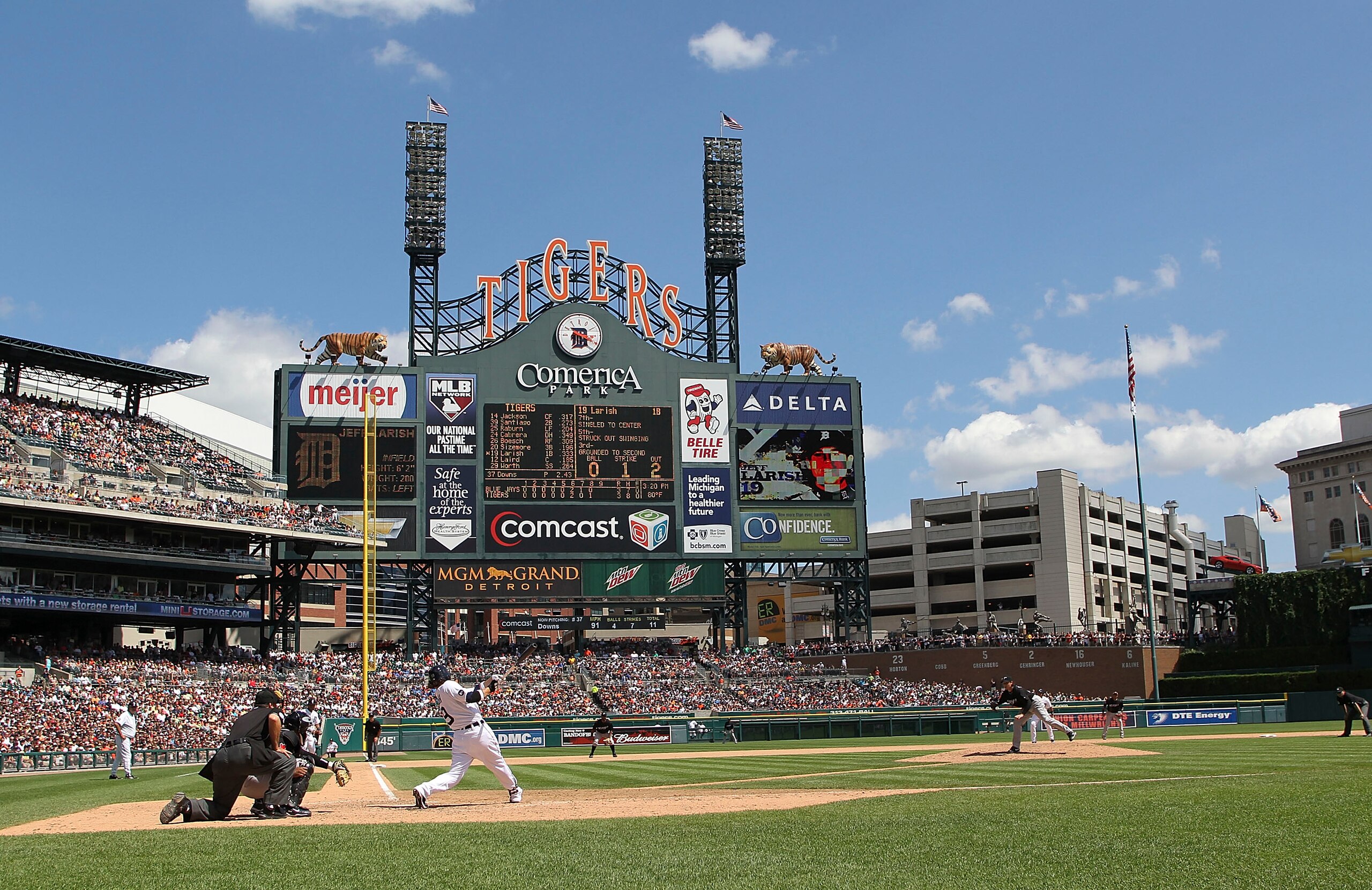 DETROIT - JULY 25: Brennan Boesch #26 of the Detroit Tigers bats in the eighth inning during the game on July 25, 2010 at Comerica Park in Detroit, Michigan. The Blue Jays defeated the Tigers 5-3.  (Photo by Leon Halip/Getty Images)