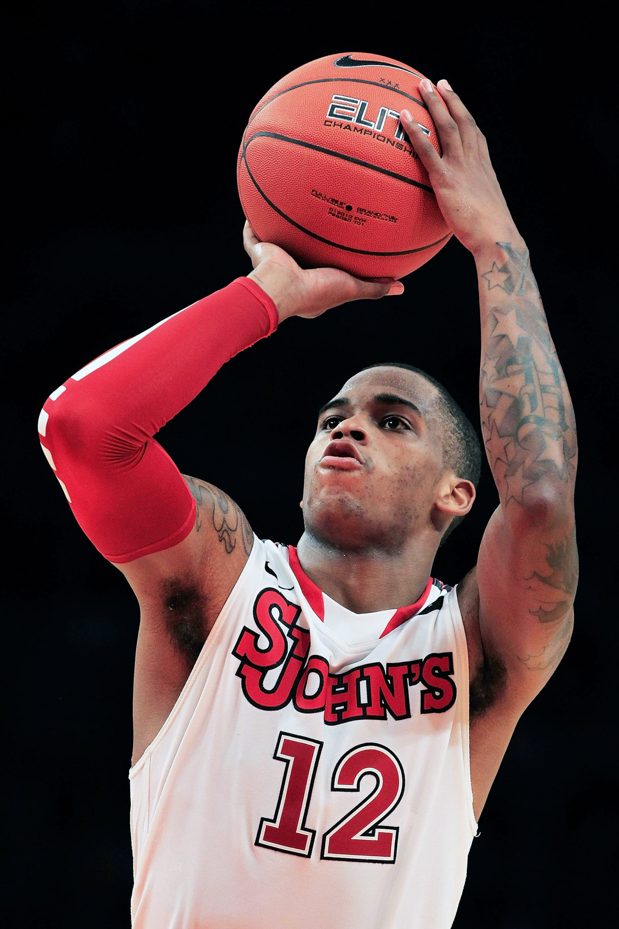 NEW YORK, NY - MARCH 09:  Dwight Hardy #12 of the St.Johns Red Storm shoots a free throw against the Rutgers Scarlet Knights during the second round of the 2011 Big East Men's Basketball Tournament presented by American Eagle Outfitters at Madison Square