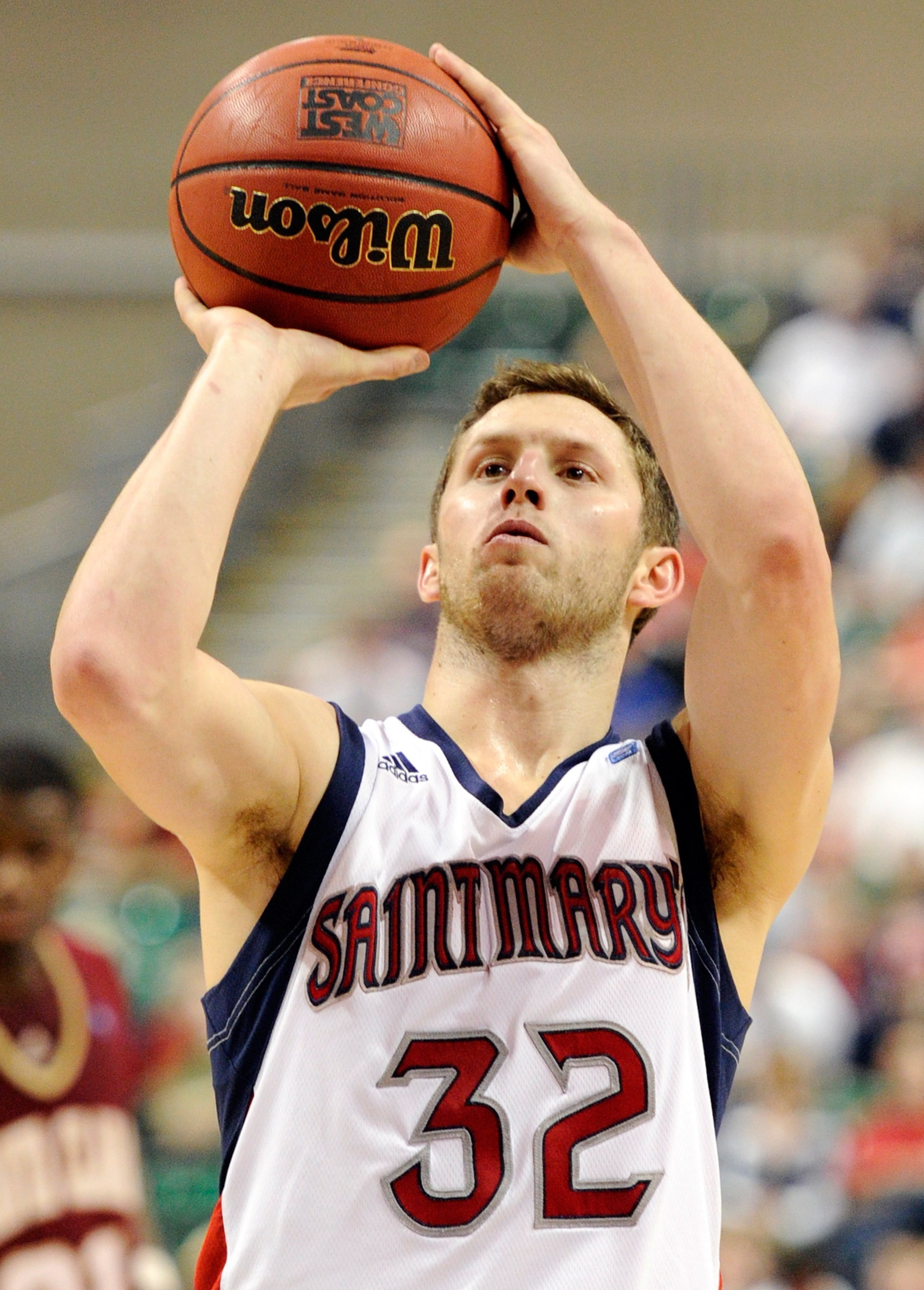 LAS VEGAS, NV - MARCH 06:  Mickey McConnell #32 of the Saint Mary's Gaels shoots a free throw against the Santa Clara Broncos during a semifinal game of the Zappos.com West Coast Conference Basketball tournament at the Orleans Arena March 6, 2011 in Las V
