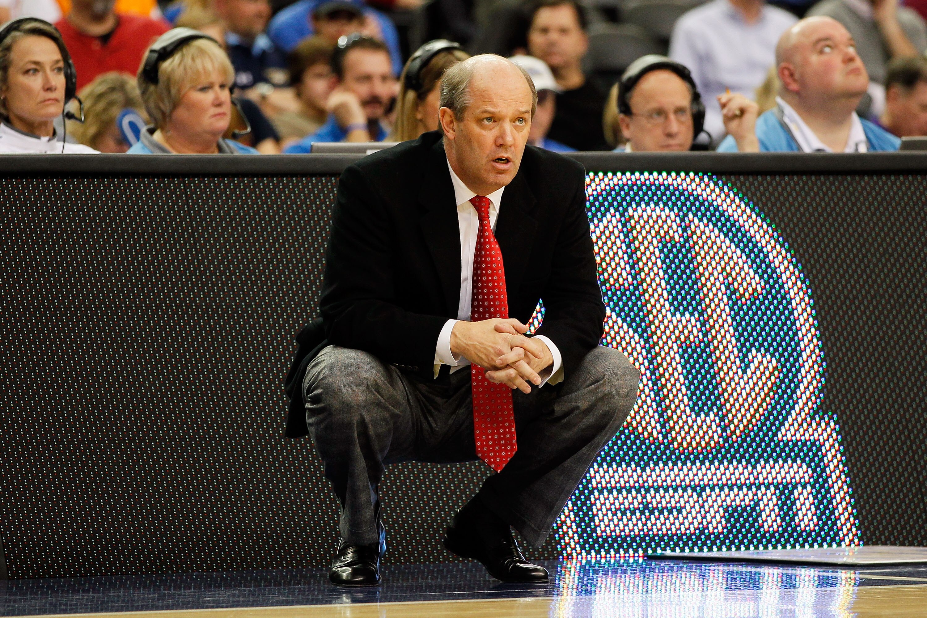 ATLANTA, GA - MARCH 12:  Head coach Kevin Stallings of the Vanderbilt Commodores looks on during their game against the Florida Gators in the semifinals of the SEC Men's Basketball Tournament at Georgia Dome on March 12, 2011 in Atlanta, Georgia.  (Photo