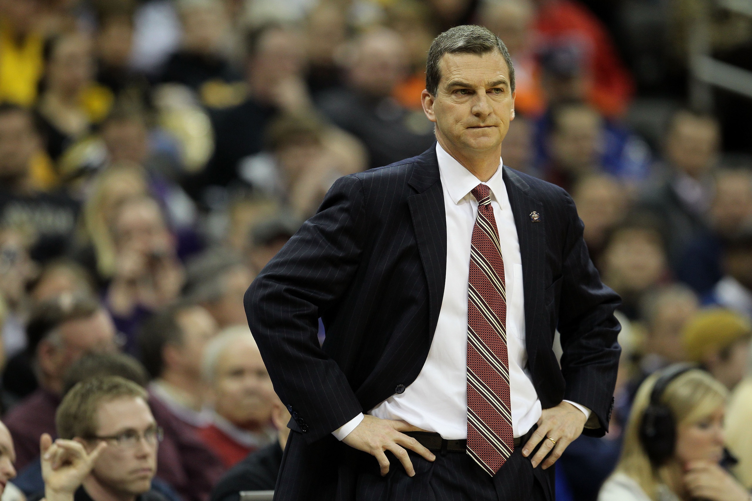 KANSAS CITY, MO - MARCH 10:  Head coach Mark Turgeon of the Texas A&M Aggies looks on during their quarterfinal game against the Missouri Tigers in the 2011 Phillips 66 Big 12 Men's Basketball Tournament at Sprint Center on March 10, 2011 in Kansas City,