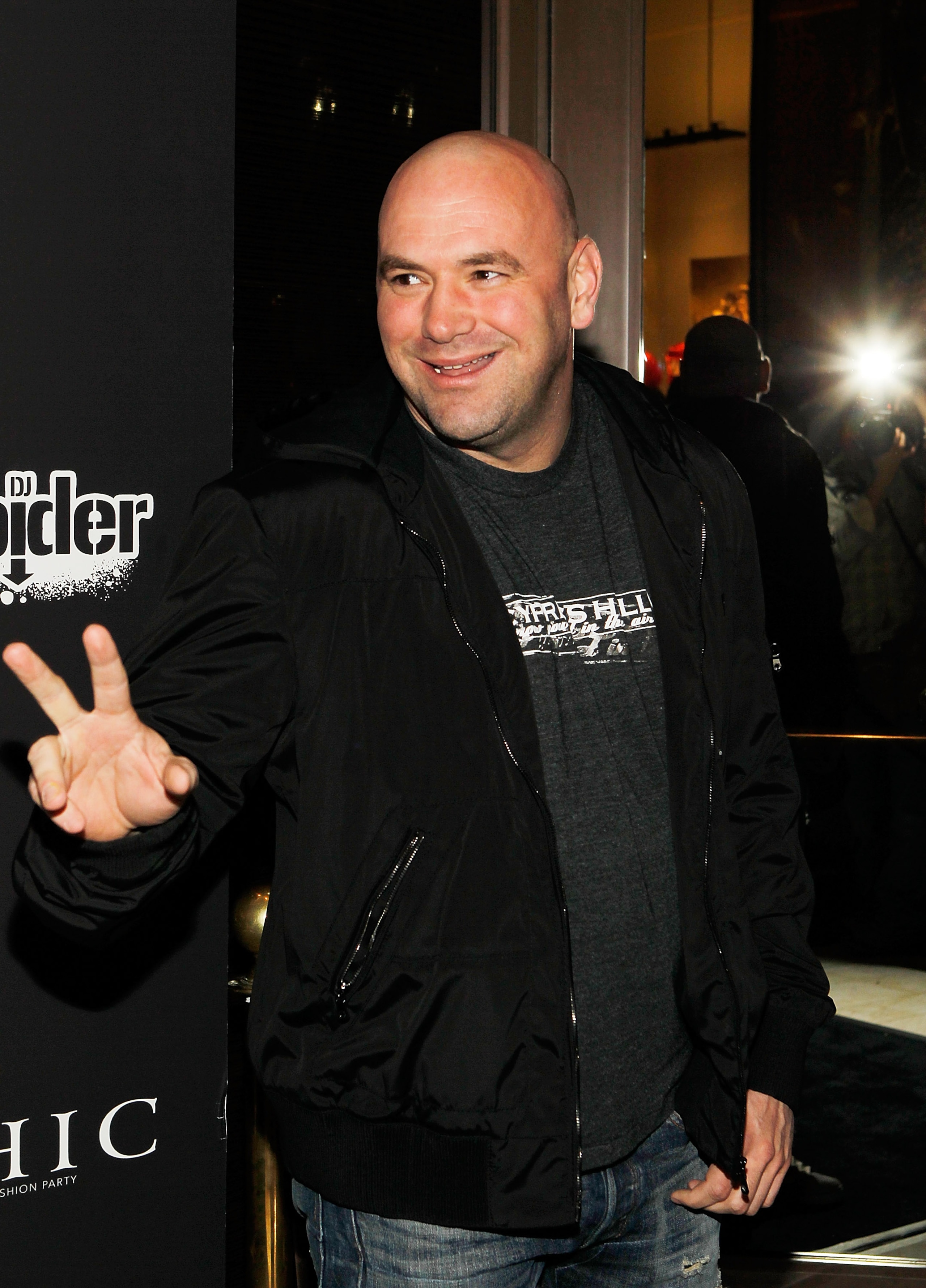 LAS VEGAS - FEBRUARY 15: UFC President Dana White arrives at UFC, Famous Stars and Straps and New Era's 'The Magic Party' at XS the nightclub on February 15, 2011 in Las Vegas, Nevada. (Photo by Isaac Brekken/Getty Images) LAS VEGAS - FEBRUARY 15: UFC President Dana White arrives at UFC, Famous Stars and Straps and New Era's 'The Magic Party' at XS the nightclub on February 15, 2011 in Las Vegas, Nevada. (Photo by Isaac Brekken/Getty Images)