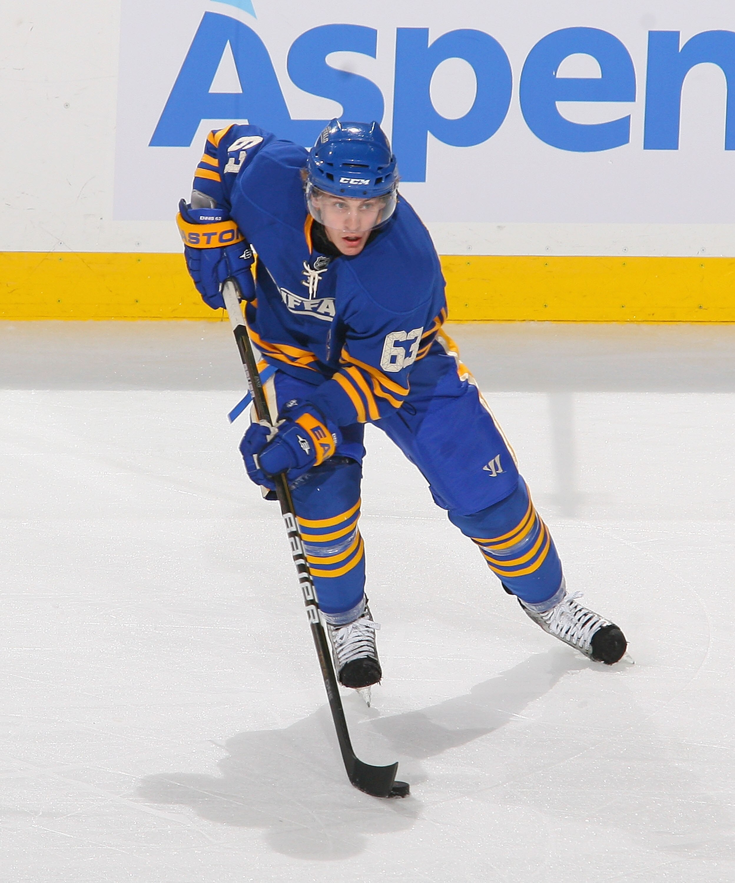 BUFFALO, NY - FEBRUARY 26: Tyler Ennis #63 of the Buffalo Sabres skates against the Detroit Red Wings at HSBC Arena on February 26, 2011 in Buffalo, New York. Detroit won 3-2 in a shootout.  (Photo by Rick Stewart/Getty Images)
