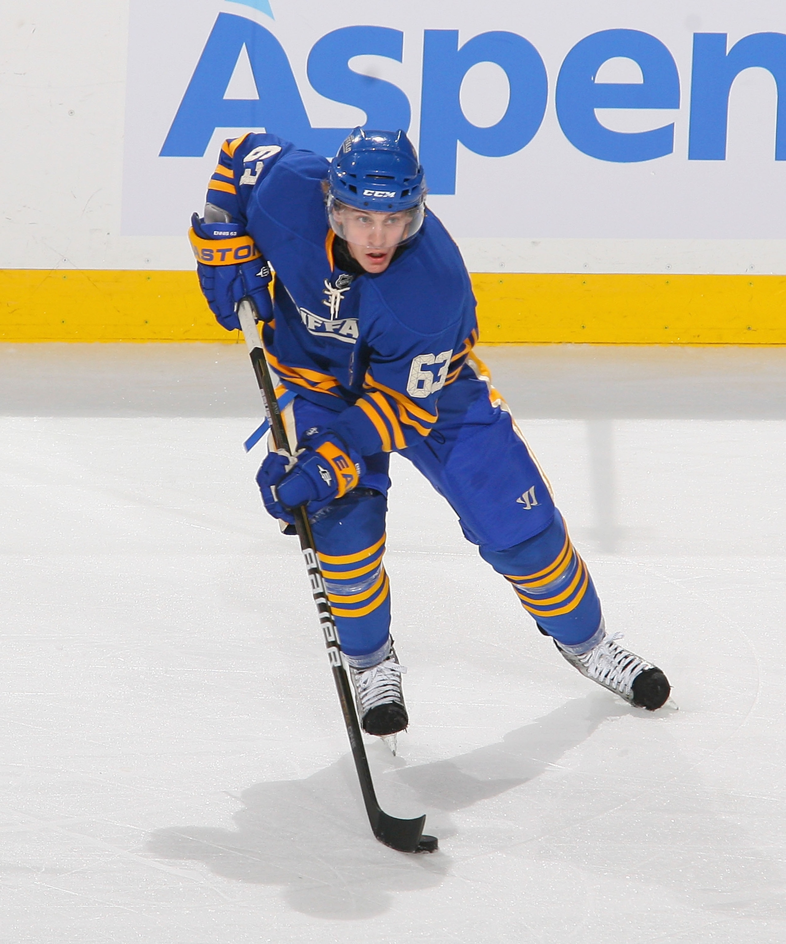 BUFFALO, NY - FEBRUARY 26: Tyler Ennis #63 of the Buffalo Sabres skates against the Detroit Red Wings at HSBC Arena on February 26, 2011 in Buffalo, New York. Detroit won 3-2 in a shootout.  (Photo by Rick Stewart/Getty Images)