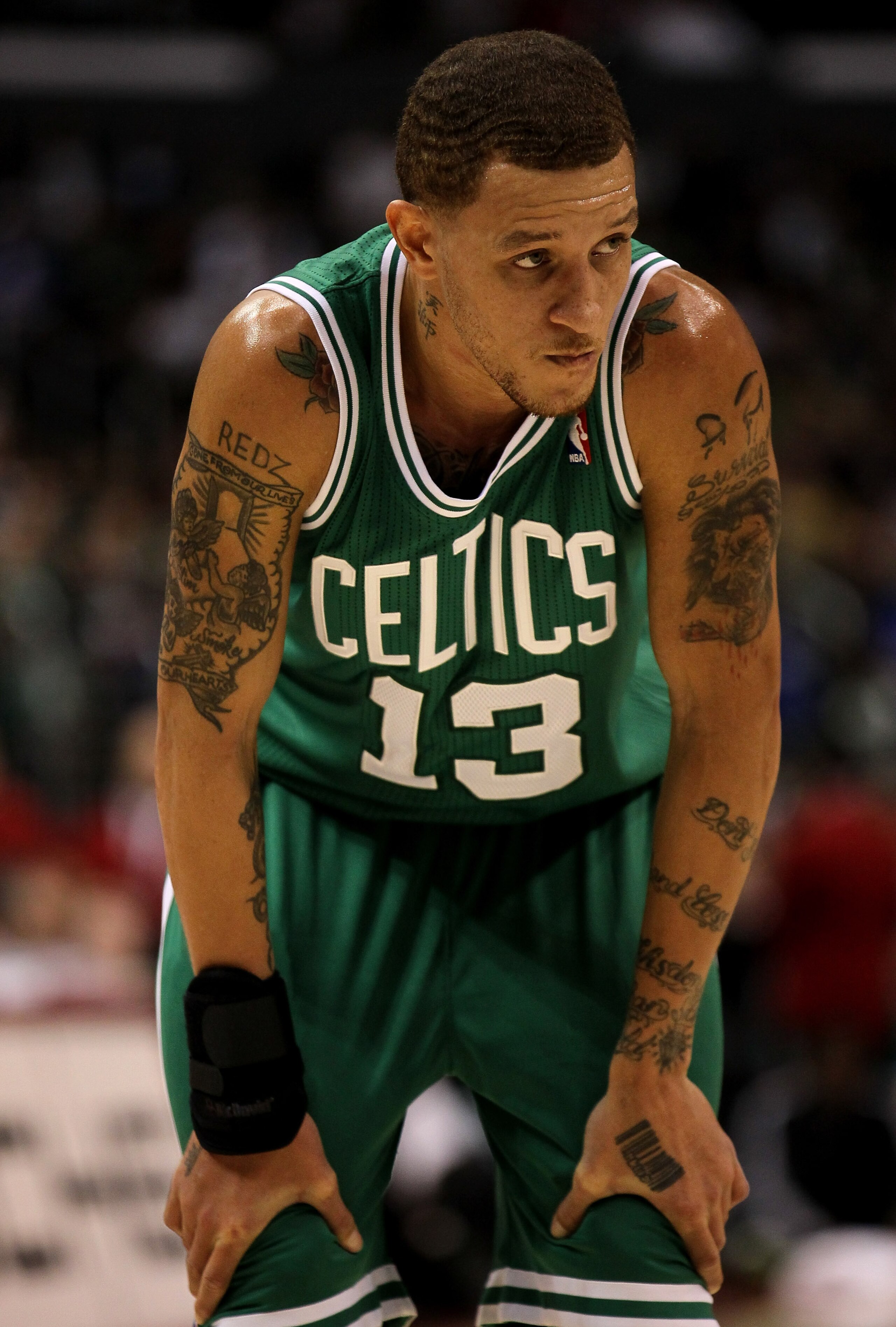 LOS ANGELES, CA - FEBRUARY 26:  Delonte West #13 of the Boston Celtics stands on the court during the game with the Los Angeles Clippers at Staples Center on February 26, 2011  in Los Angeles, California.  The Celtics won 99-92.   NOTE TO USER: User expre