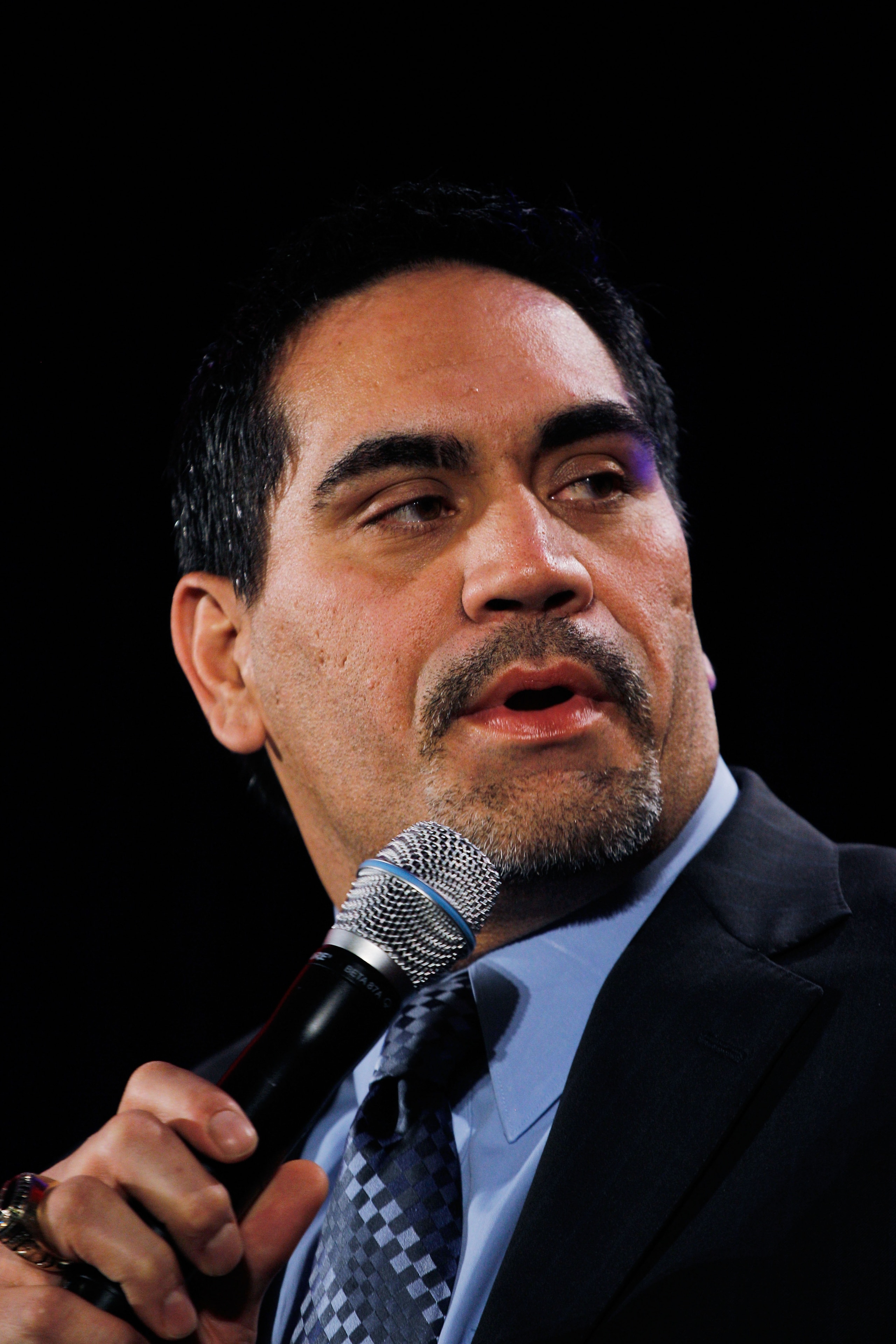 DALLAS, TX - FEBRUARY 03:  Former NFL player Kevin Mawae speaks during the NFL Players Association press conference at the Super Bowl XLV media center on February 3, 2011 in Dallas, Texas. The Green Bay Packers will play the Pittsburgh Steelers in Super B