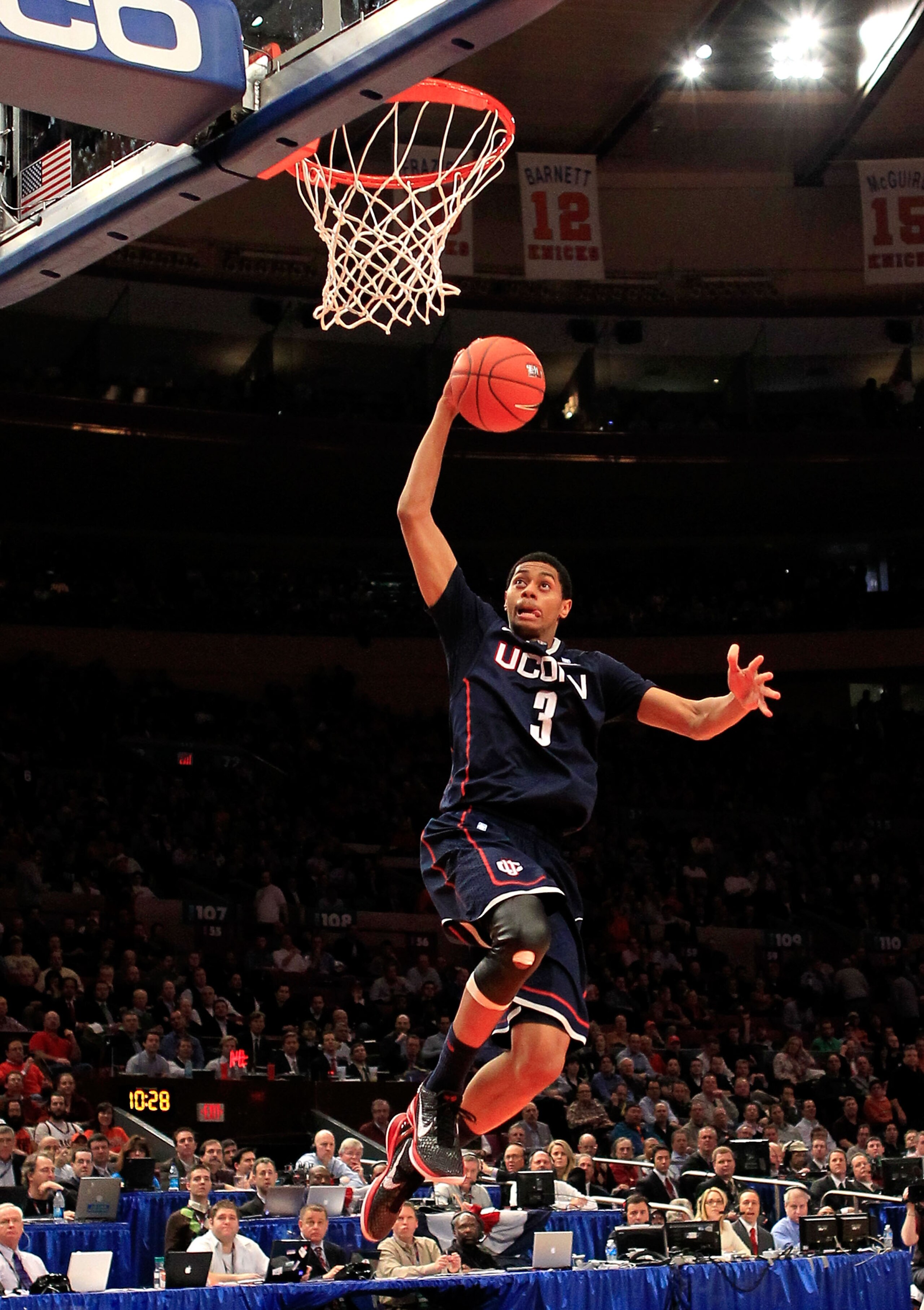 NEW YORK, NY - MARCH 10: Jeremy Lamb #3 of the Connecticut Huskies drives to the basket against the Pittsburgh Panthers during the quarterfinals of the 2011 Big East Men's Basketball Tournament presented by American Eagle Outfitters  at Madison Square Gar