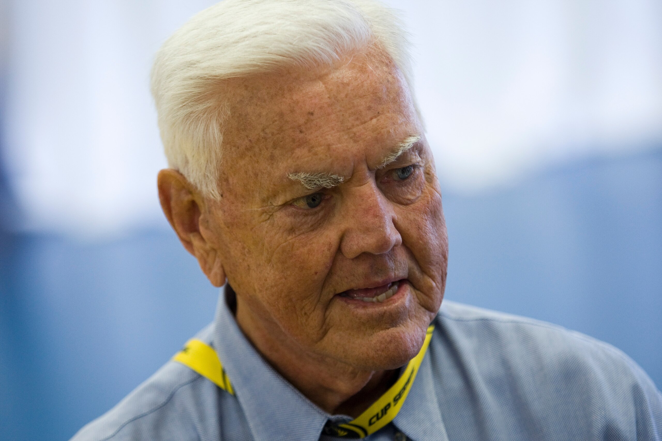 CONCORD, NC - MAY 22: NASCAR Hall of Fame inductee Junior Johnson attends the drivers meeting before the Sprint All-Star Race at Charlotte Motor Speedway on May 22, 2010 in Concord, North Carolina. (Photo by Chris Keane/Getty Images for NASCAR)