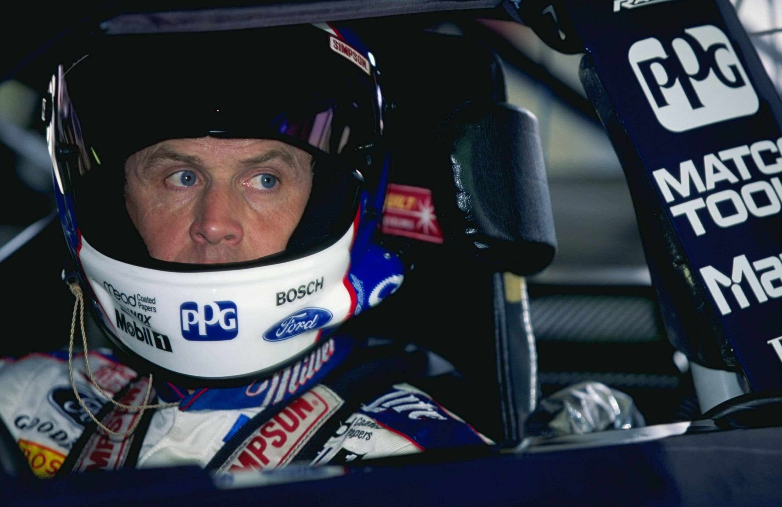 5 Mar 1999:  Rusty Wallace #2 sitting in his car during practice for the Las Vegas 400 of the NASCAR Winston Cup Series at the Las Vegas Motor Speedway in Las Vegas, Nevada. Mandatory Credit: Jon Ferrey  /Allsport
