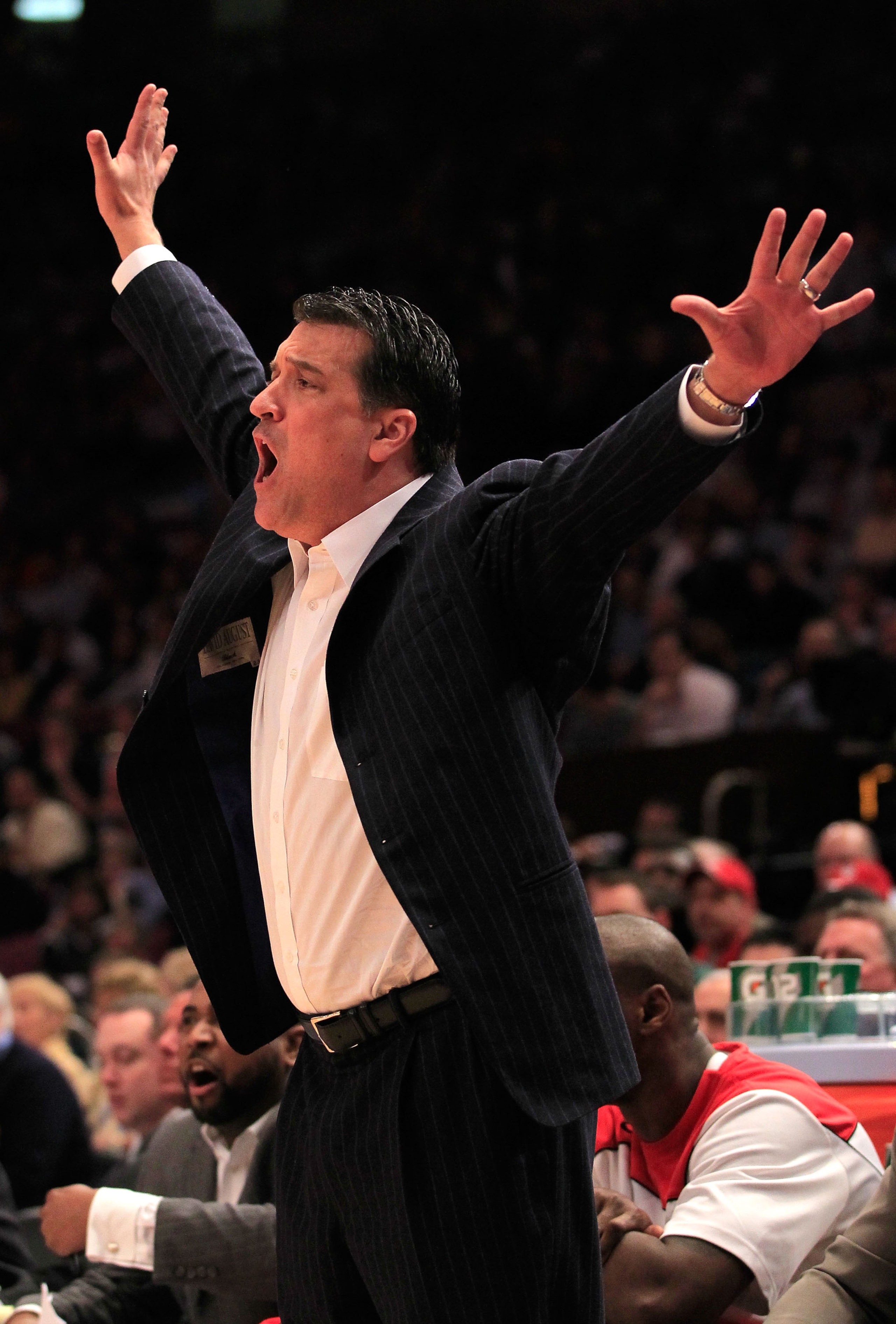 NEW YORK, NY - MARCH 10: Head coach Steve Lavin of the St. John's Red Storm reacts from the bench during the first half against the Syracuse Orange during the quarterfinals of the 2011 Big East Men's Basketball Tournament presented by American Eagle Outfi NEW YORK, NY - MARCH 10: Head coach Steve Lavin of the St. John's Red Storm reacts from the bench during the first half against the Syracuse Orange during the quarterfinals of the 2011 Big East Men's Basketball Tournament presented by American Eagle Outfi