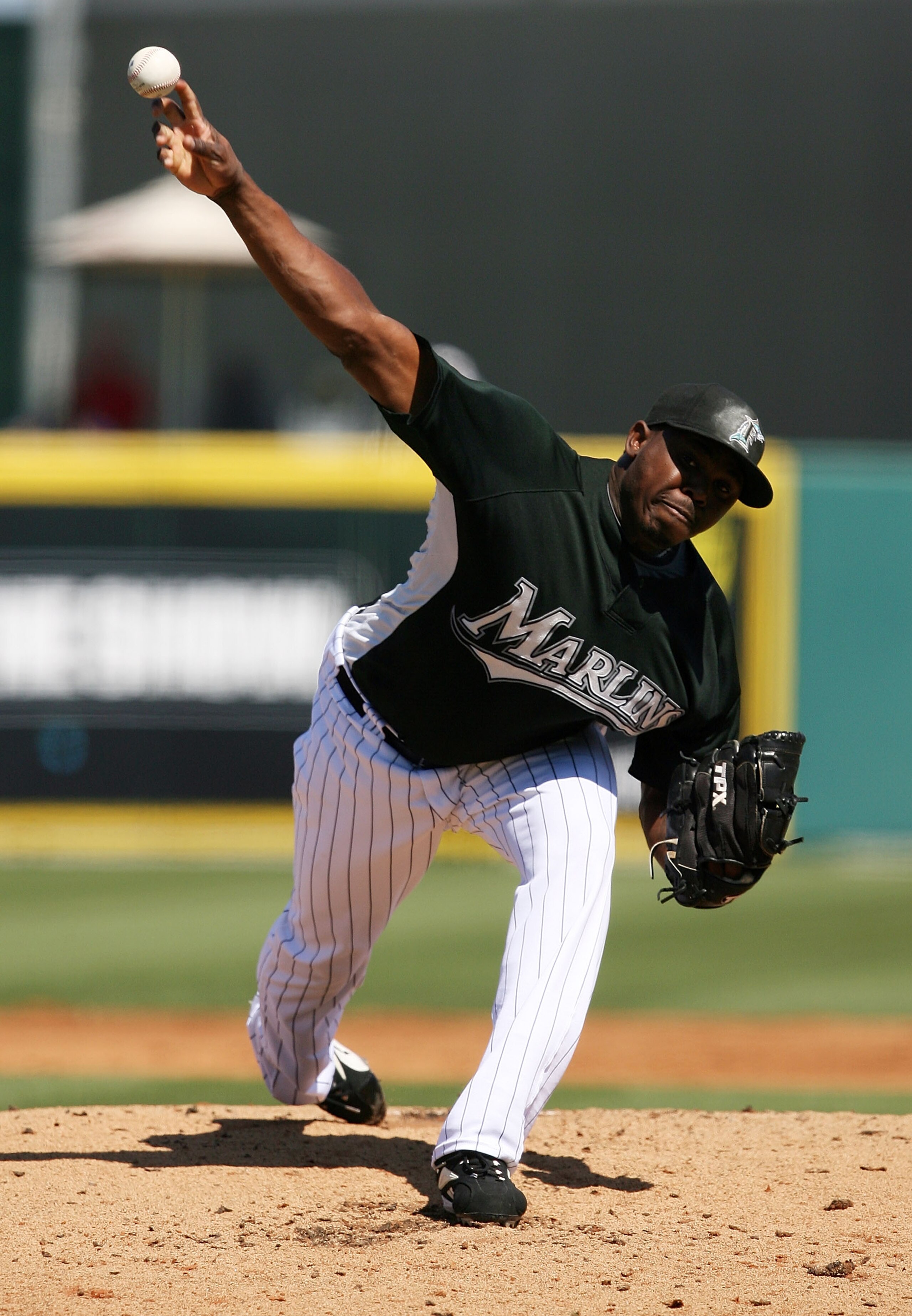 JUPITER, FL - MARCH 3: Starting pitcher Eulogio De La Cruz #45 of Florida Marlins pitches against the Dominican Republic during an exhibition game at Roger Dean Stadium March 3, 2009 in Jupiter, Florida. (Photo by Doug Benc/Getty Images) JUPITER, FL - MARCH 3: Starting pitcher Eulogio De La Cruz #45 of Florida Marlins pitches against the Dominican Republic during an exhibition game at Roger Dean Stadium March 3, 2009 in Jupiter, Florida. (Photo by Doug Benc/Getty Images)