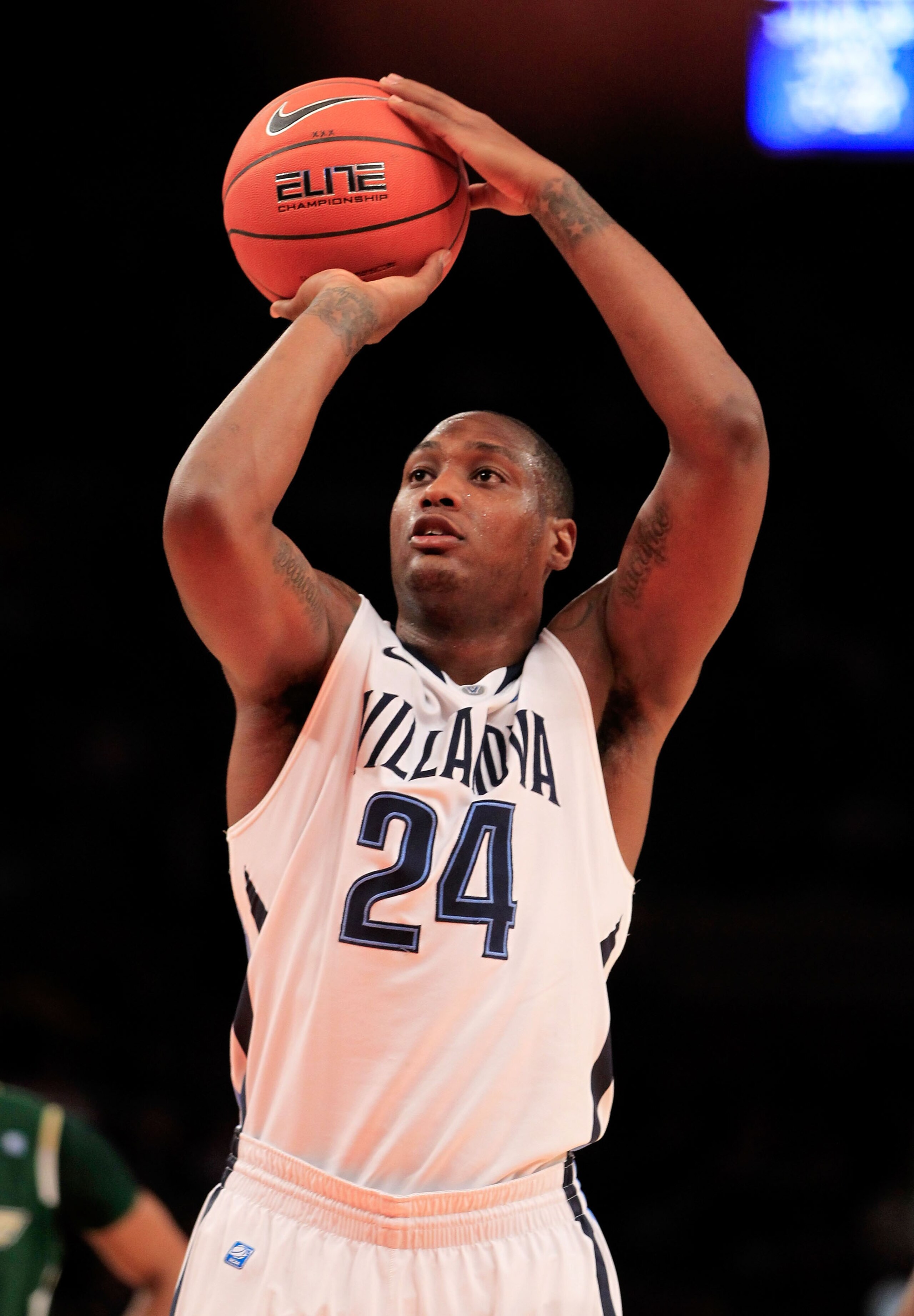 NEW YORK, NY - MARCH 08: Corey Stokes #24 of the Villanova Wildcats shoots a free throw against the South Florida Bulls during the first round of the 2011 Big East Men's Basketball Tournament presented by American Eagle Outfitters at Madison Square Garden