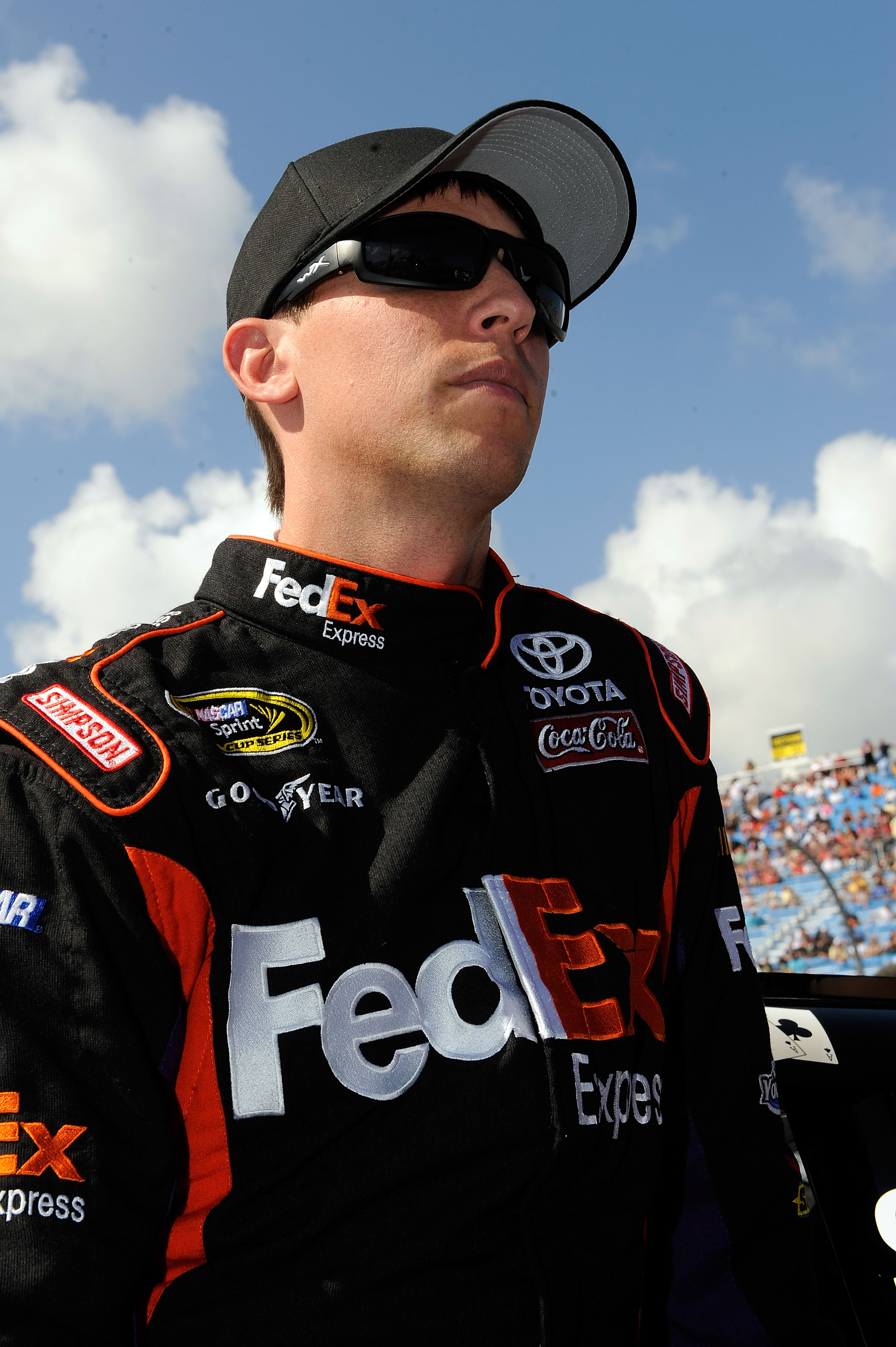 Denny Hamlin led the Sprint Cup series in wins in 2010