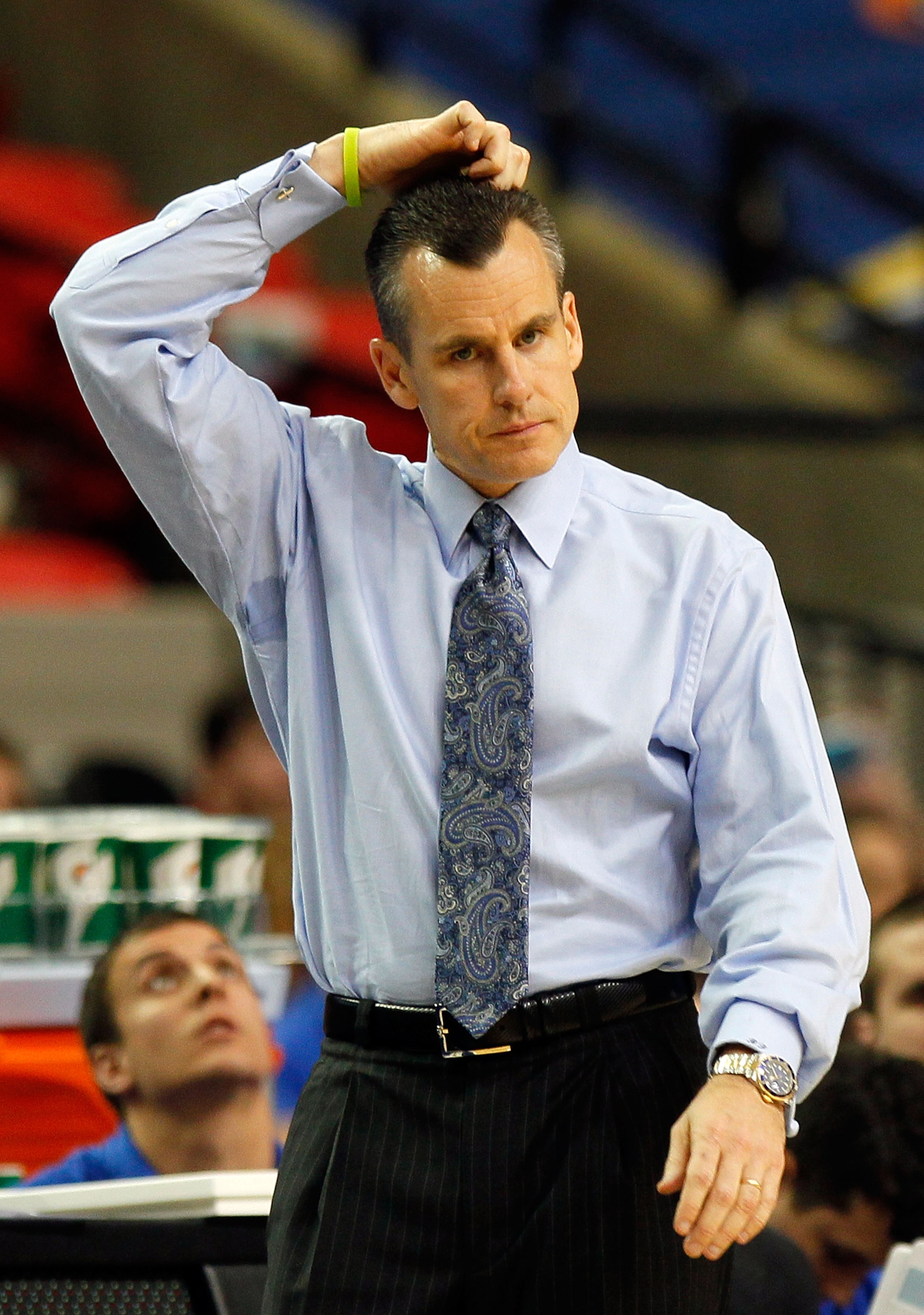ATLANTA, GA - MARCH 12:  Head coach Billy Donovan of the Florida Gators looks on during their game against the Vanderbilt Commodores in the semifinals of the SEC Men's Basketball Tournament at Georgia Dome on March 12, 2011 in Atlanta, Georgia.  (Photo by
