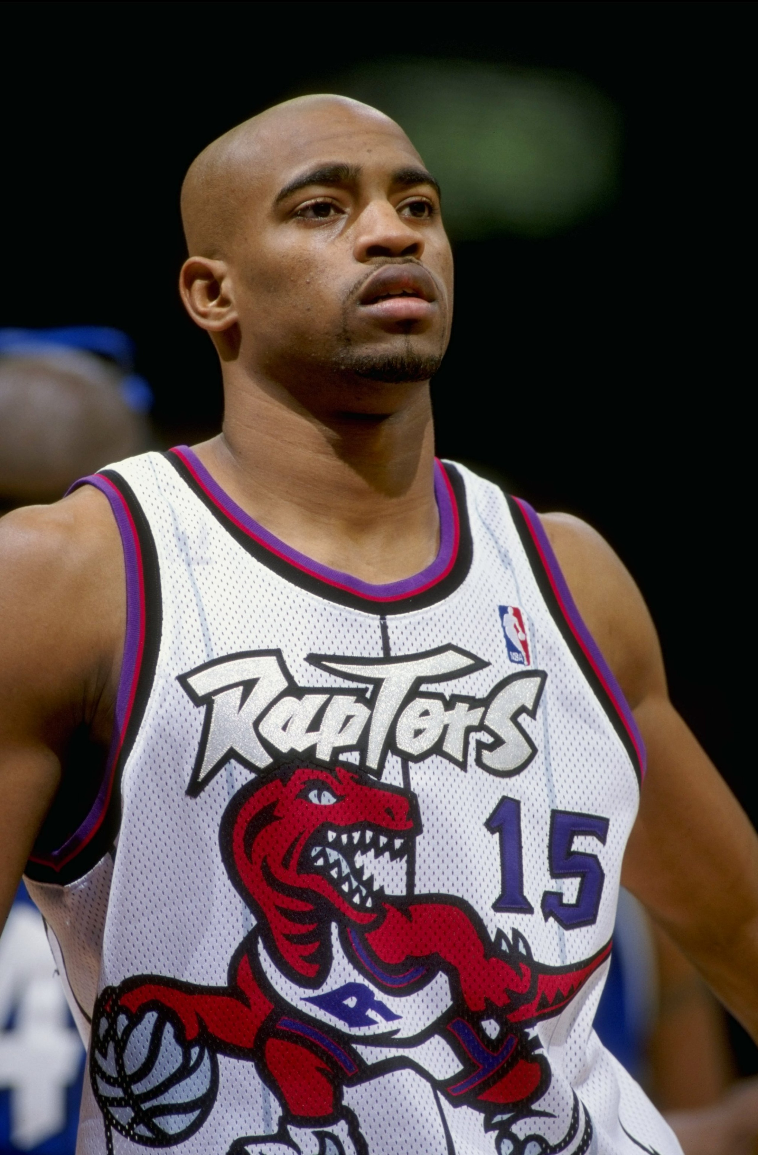 5 Mar 1999:  Vince Carter #15 of the Toronto Raptors looking on during the game against the Orlando Magic at the Air Canada Centre in Toronto, Canada. The Hornets defeated the Raptors 89-84.   Mandatory Credit: Robert Laberge  /Allsport