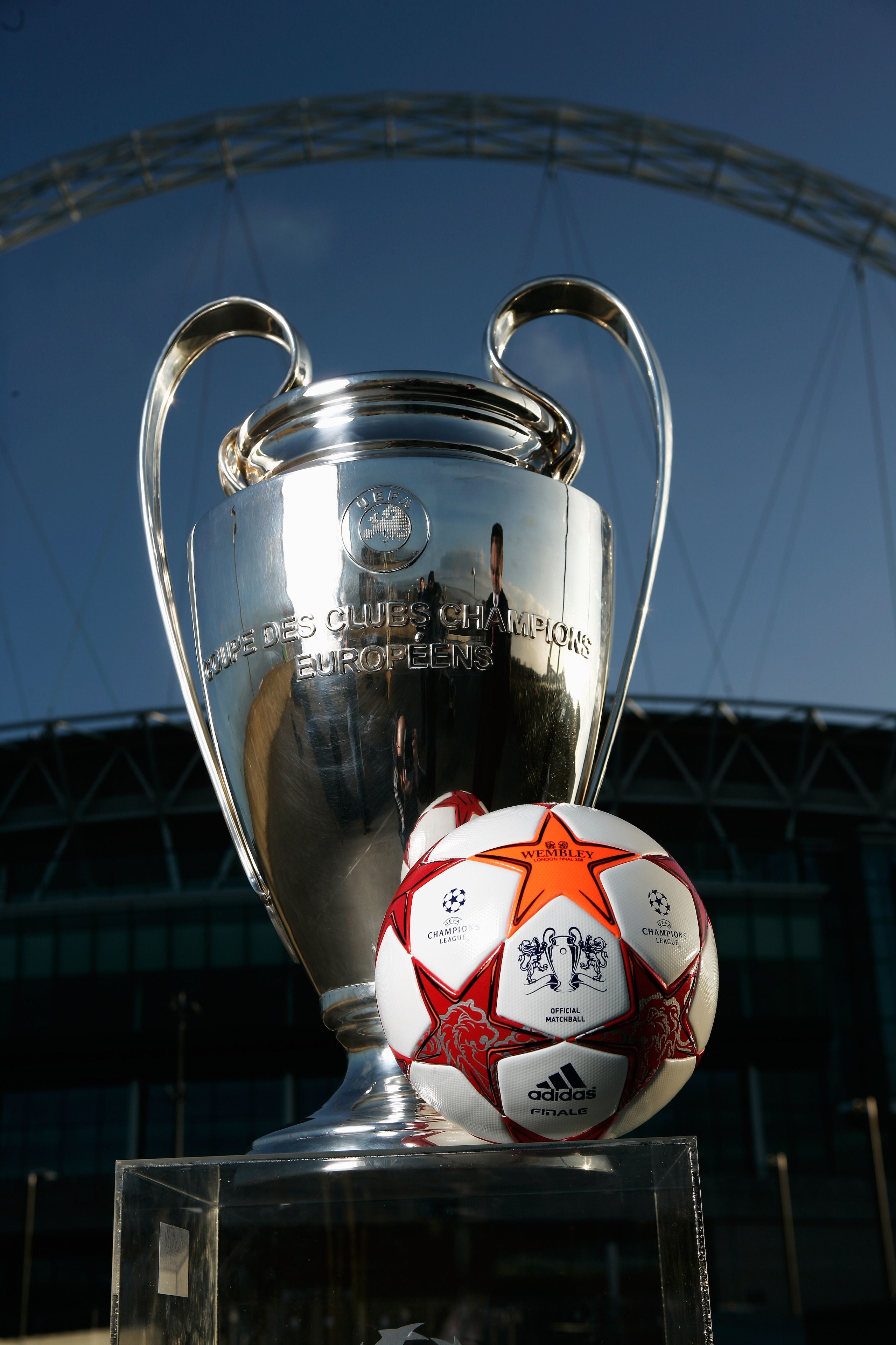 LONDON, ENGLAND - MARCH 03:  Adidas present the Official Match Ball for the 2011 UEFA Champions League Final at Wembley Stadium on March 3, 2011 in London, United Kingdom.  (Photo by Gary Prior/Getty Images for adidas)