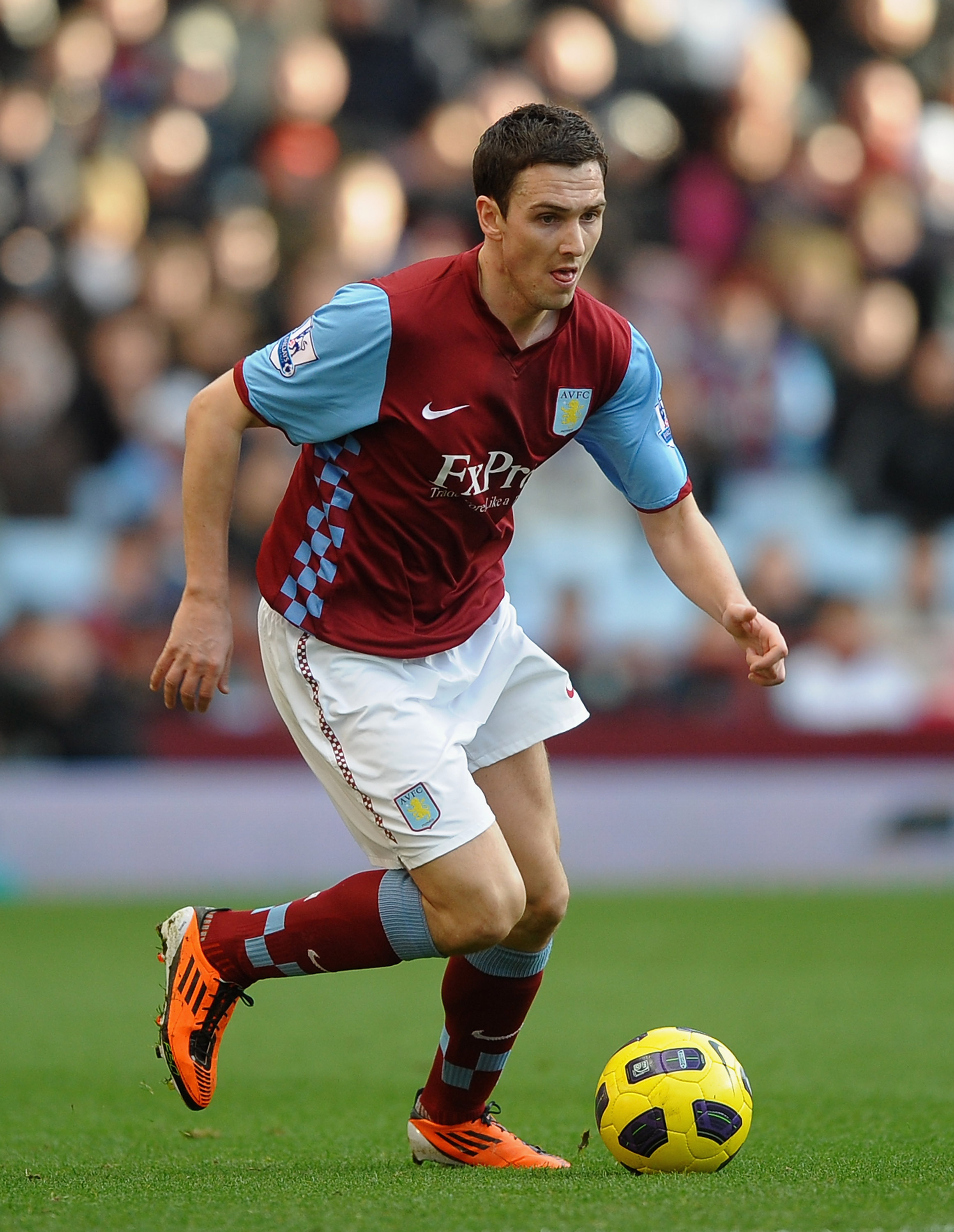 BIRMINGHAM, ENGLAND - FEBRUARY 26: Stewart Downing of Aston Villa in action during the Barclays Premier League match between Aston Villa and Blackburn Rovers at Villa Park on February 26, 2011 in Birmingham, England.  (Photo by Laurence Griffiths/Getty Im