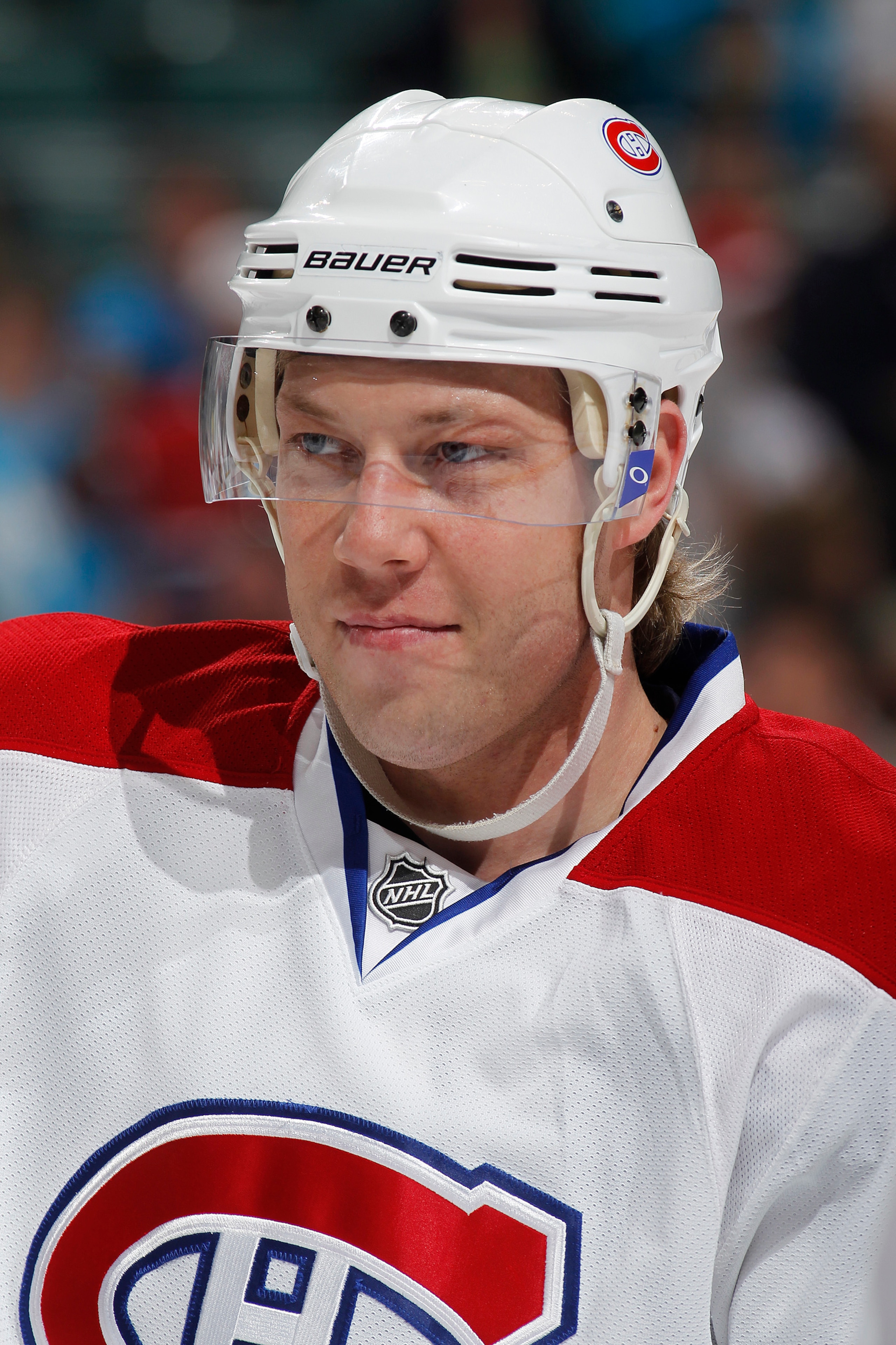 SUNRISE, FL - MARCH 3: Andrei Kostitsyn #46 of the Montreal Canadiens warms up prior to the NHL game against the Florida Panthers on March 3, 2011 at the BankAtlantic Center in Sunrise, Florida. (Photo by Joel Auerbach/Getty Images)