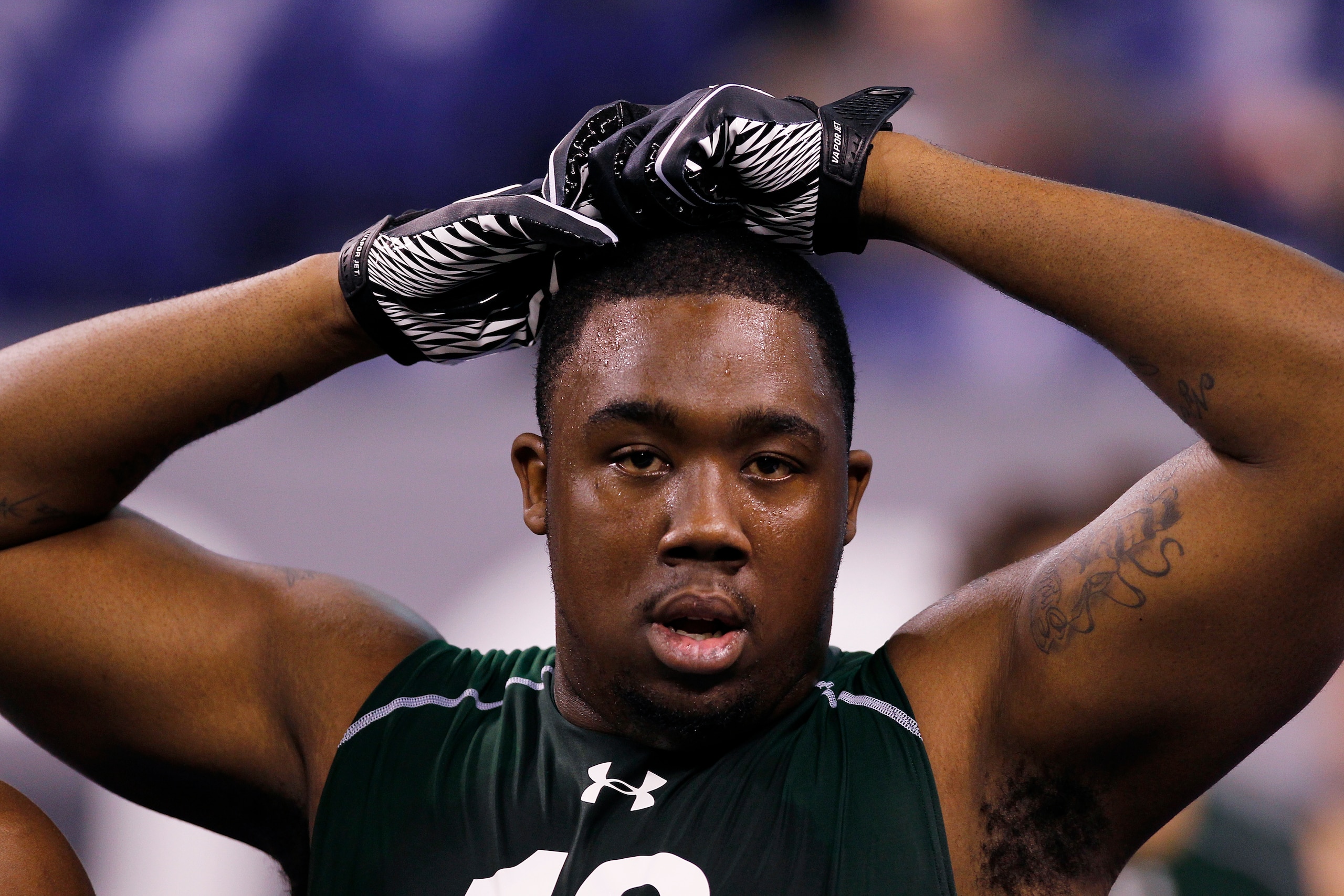 INDIANAPOLIS, IN - FEBRUARY 28: Defensive lineman Nick Fairley of Auburn looks on during the 2011 NFL Scouting Combine at Lucas Oil Stadium on February 28, 2011 in Indianapolis, Indiana. (Photo by Joe Robbins/Getty Images) INDIANAPOLIS, IN - FEBRUARY 28: Defensive lineman Nick Fairley of Auburn looks on during the 2011 NFL Scouting Combine at Lucas Oil Stadium on February 28, 2011 in Indianapolis, Indiana. (Photo by Joe Robbins/Getty Images)