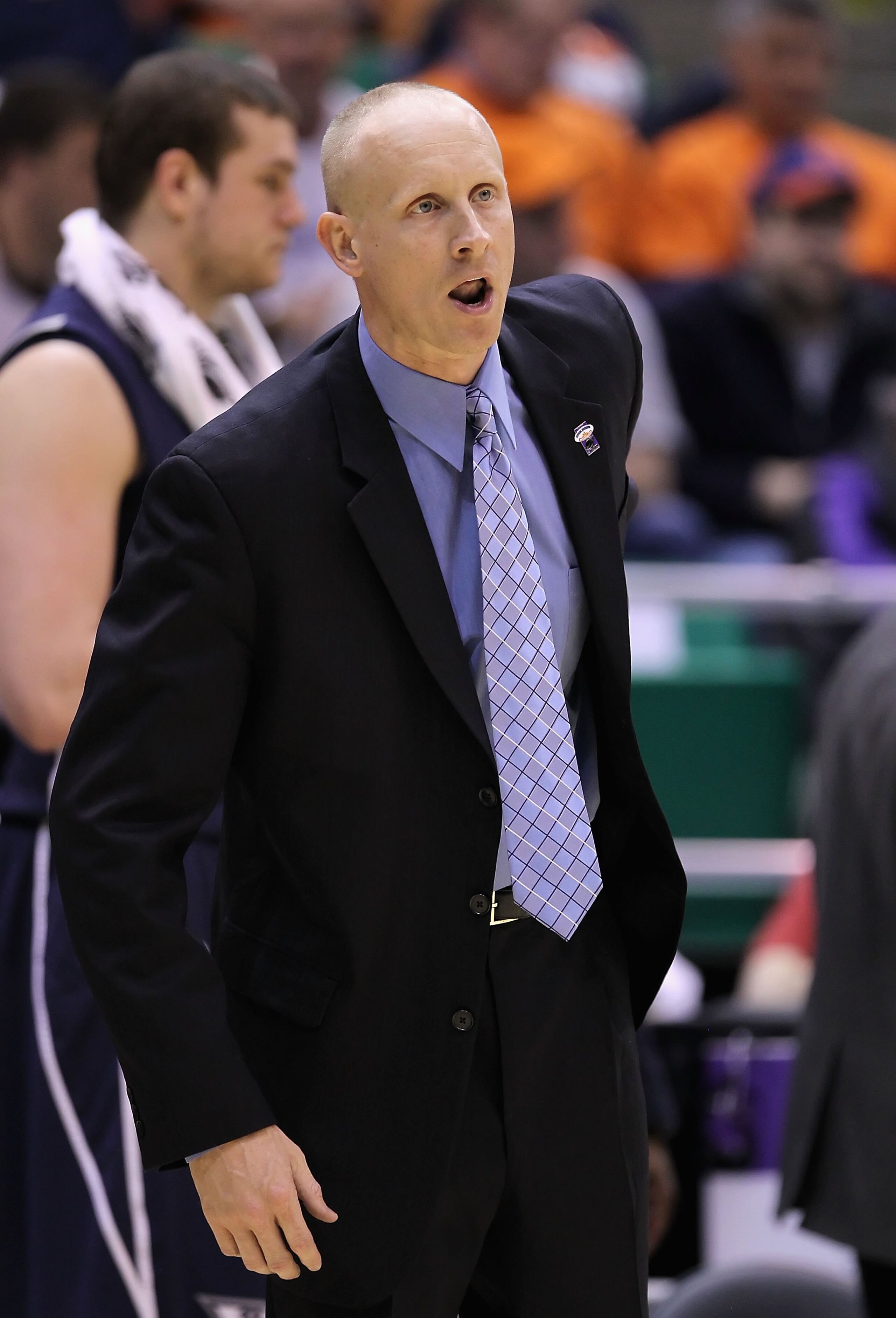 SALT LAKE CITY - MARCH 25:  Head coach Chris Mack of the Xavier Musketeers coaches during the west regional semifinal of the 2010 NCAA men's basketball against the Kansas State Wildcats tournament at the Energy Solutions Arena on March 25, 2010 in Salt La