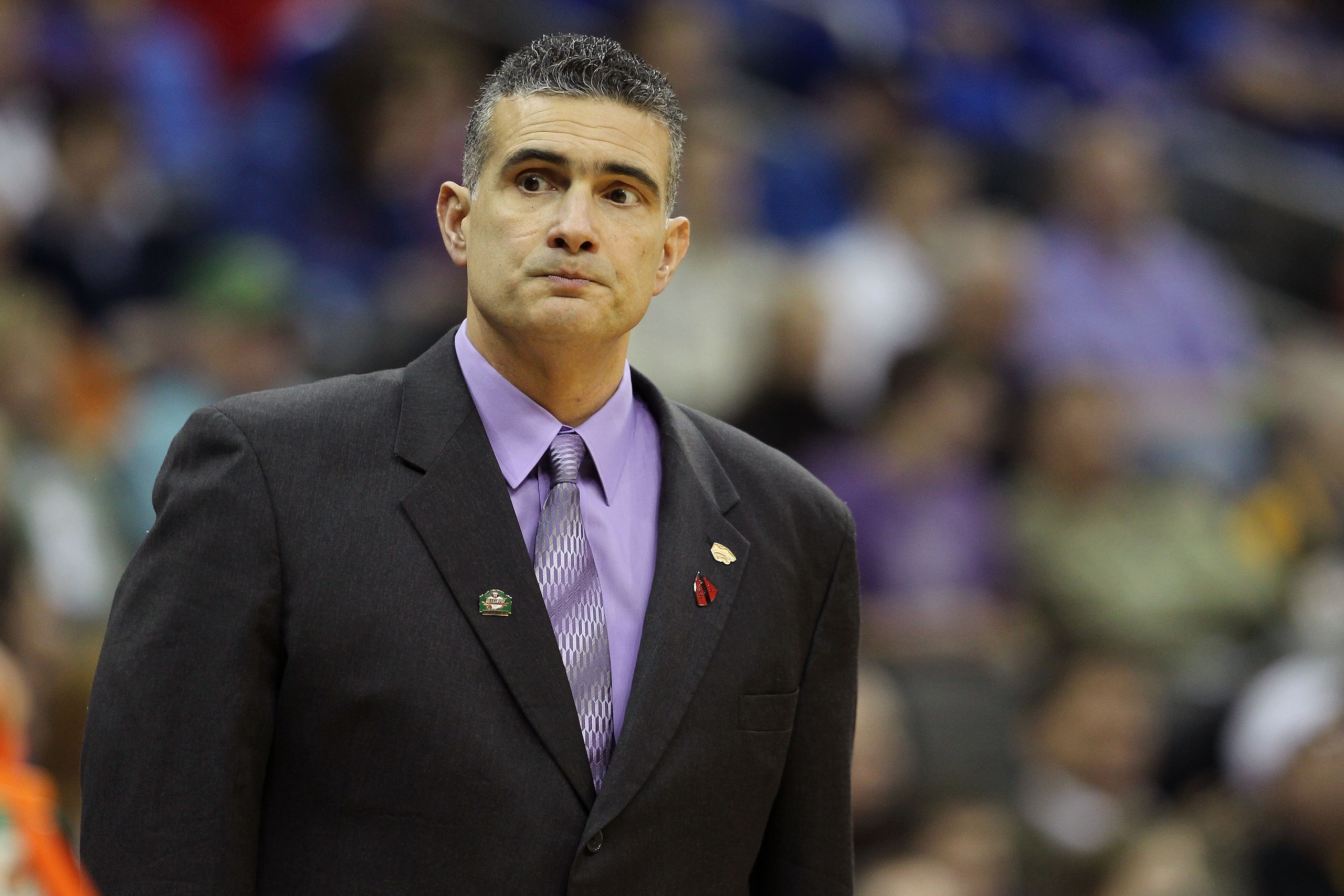 KANSAS CITY, MO - MARCH 10:  Head coach Frank Martin of the Kansas State Wildcats looks on during their quarterfinal game against the Colorado Buffaloes in the 2011 Phillips 66 Big 12 Men's Basketball Tournament at Sprint Center on March 10, 2011 in Kansa