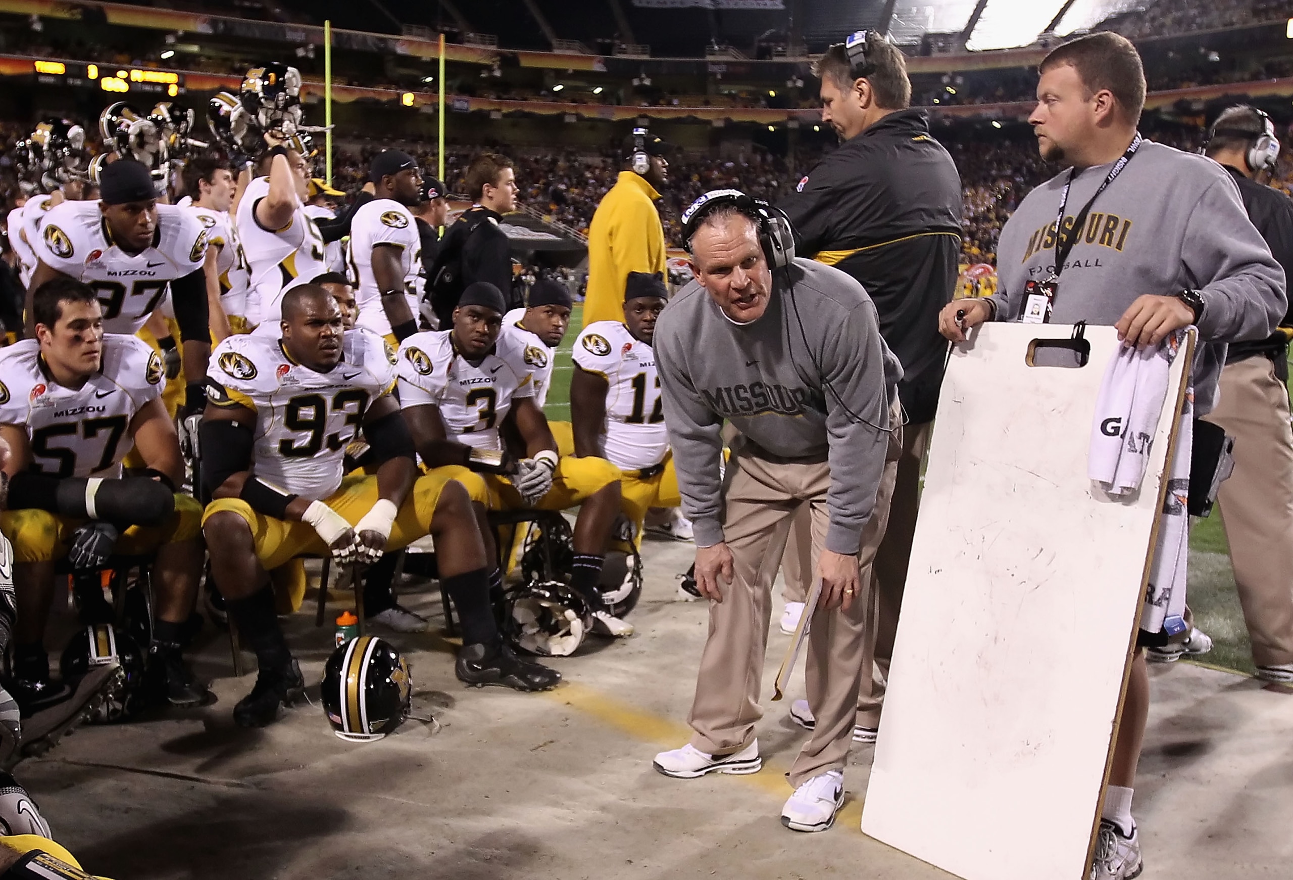 TEMPE, AZ - DECEMBER 28:  Defensive coordinator Dave Steckel of the Missouri Tigers during the Insight Bowl against  the Iowa Hawkeyes at Sun Devil Stadium on December 28, 2010 in Tempe, Arizona.  (Photo by Christian Petersen/Getty Images)