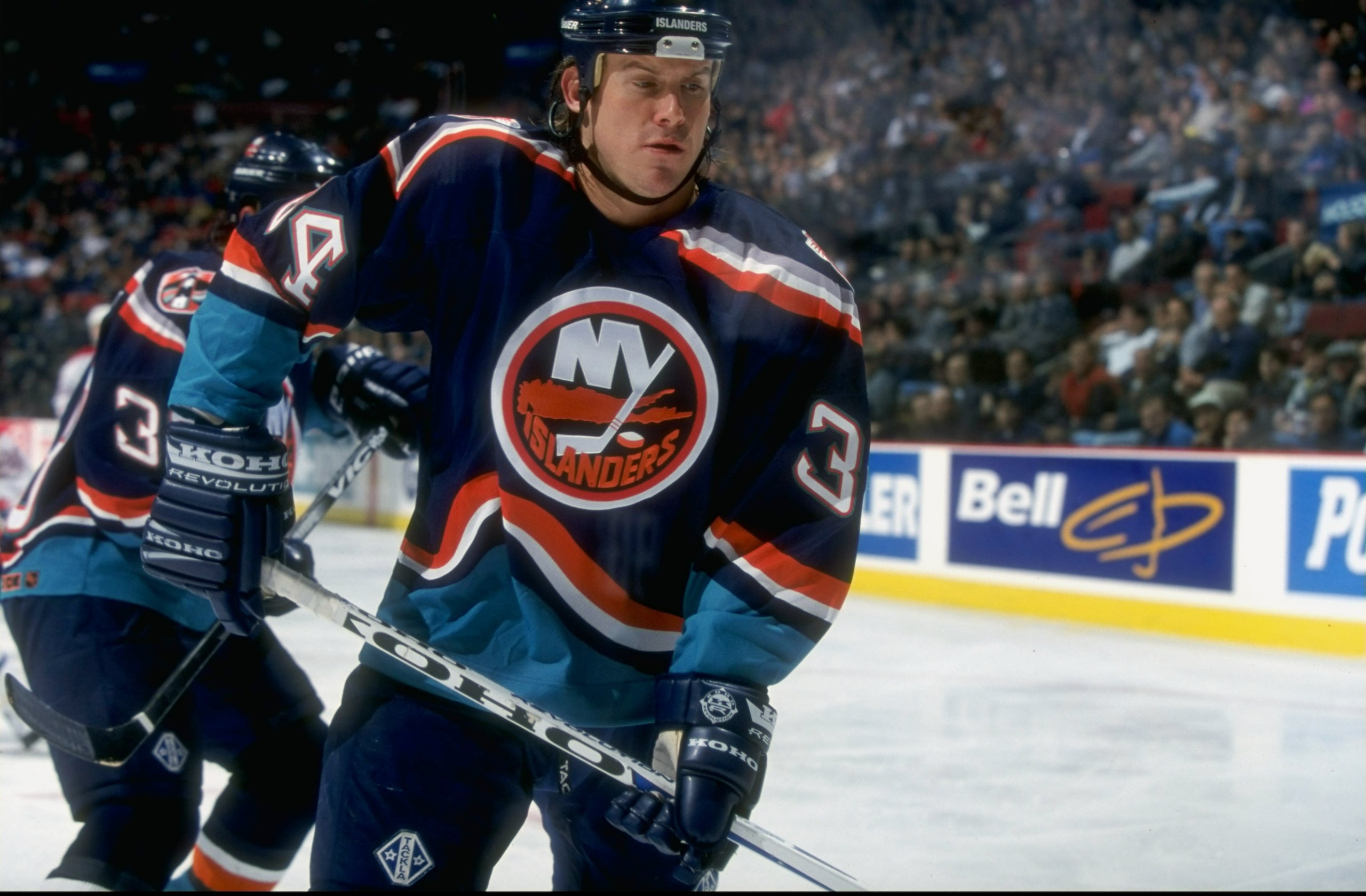 29 Oct 1997:  Bryan Berard #34 of the New York Islanders in action during a game against the Montreal Canadiens at the Molson Center in Montreal, Canada.  The Islanders defeated the Canadiens 5-2. Mandatory Credit: Robert Laberge  /Allsport